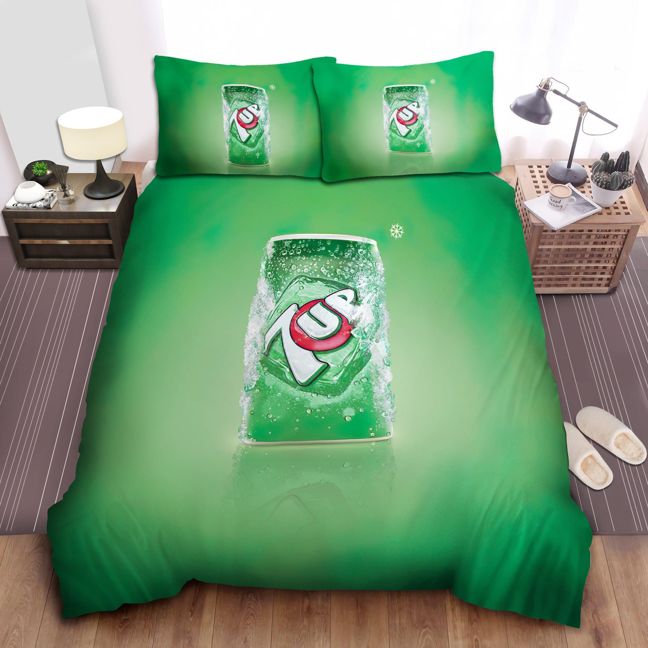 Freeze 7 Up Can Bedding Sets Duvet Cover, Flatsheet, Pillowcases Perfect Gift For Fans