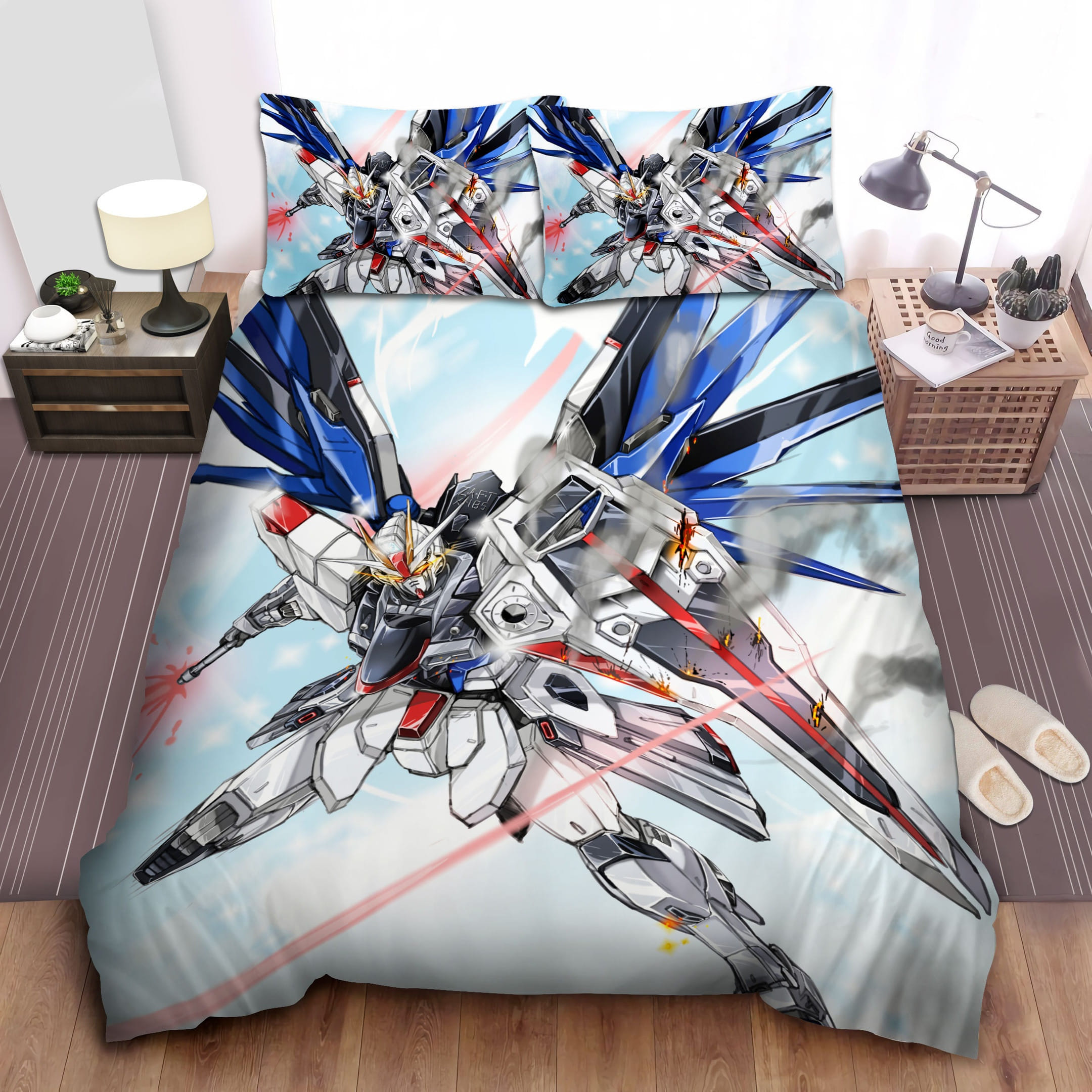 Freedom Gundam Bedding Sets Duvet Cover, Flatsheet, Pillowcase For Your Lover