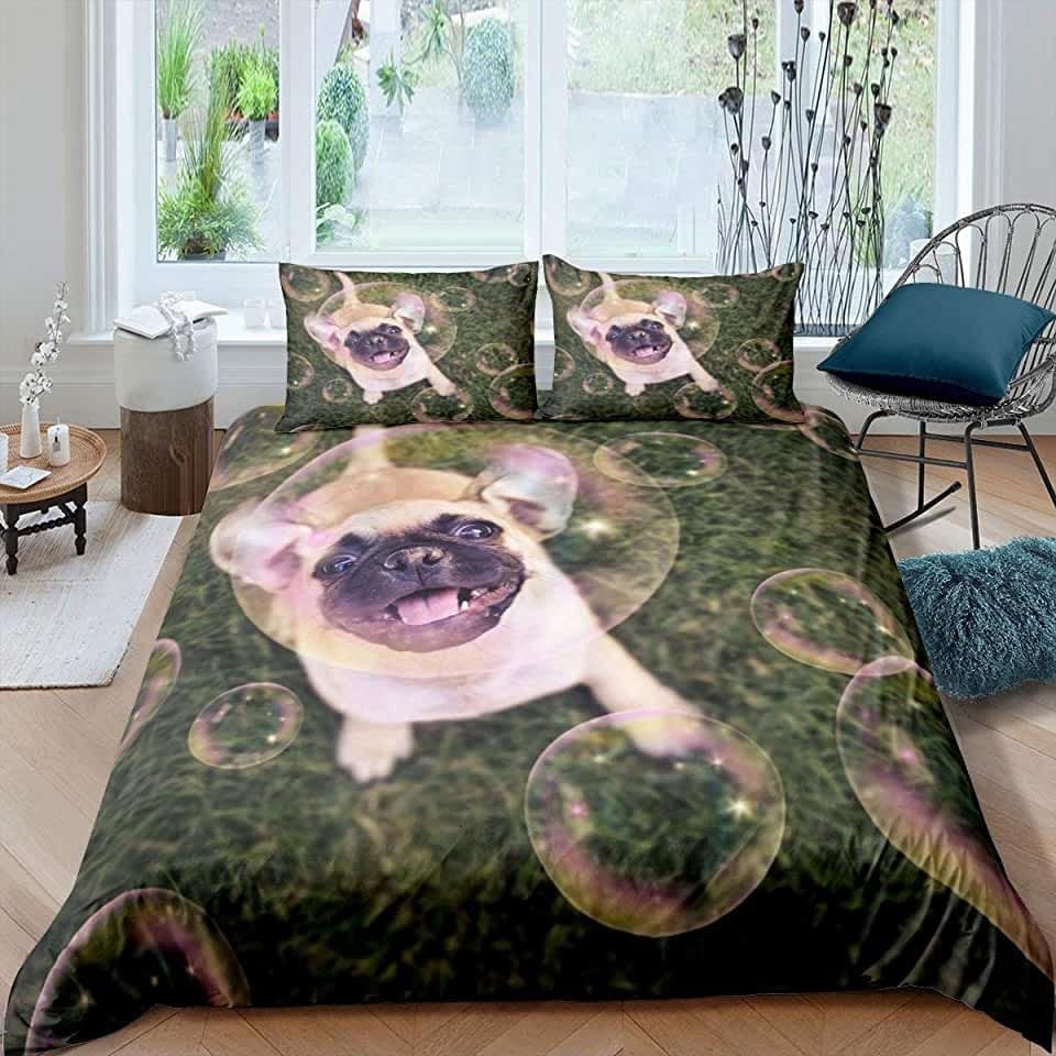 Funny Pug Dog Bedding Sets Duvet Cover, Flatsheet, Pillowcase For Your Lover