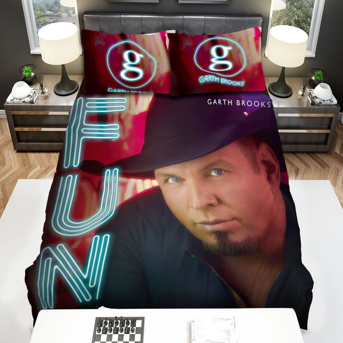 Garth Brooks Fun Bedding Set, Gift For Christmas, Birthday, Thanksgiving