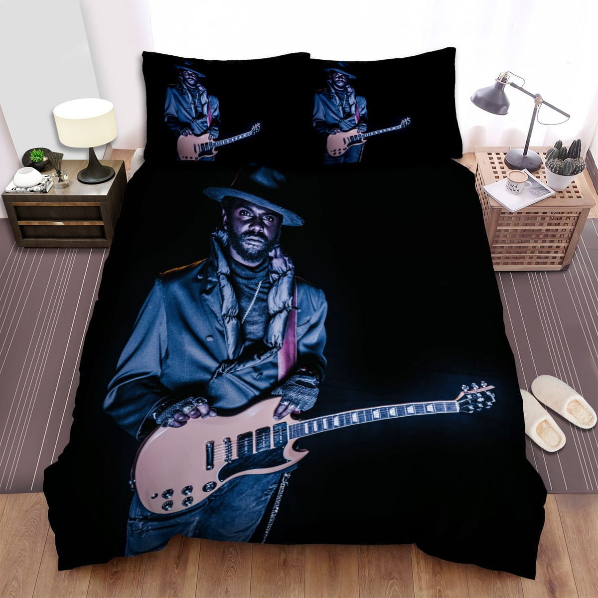 Gary Clark Jr. Black Bedding Sets, Flatsheet Gift For Wife, Husband, Besties
