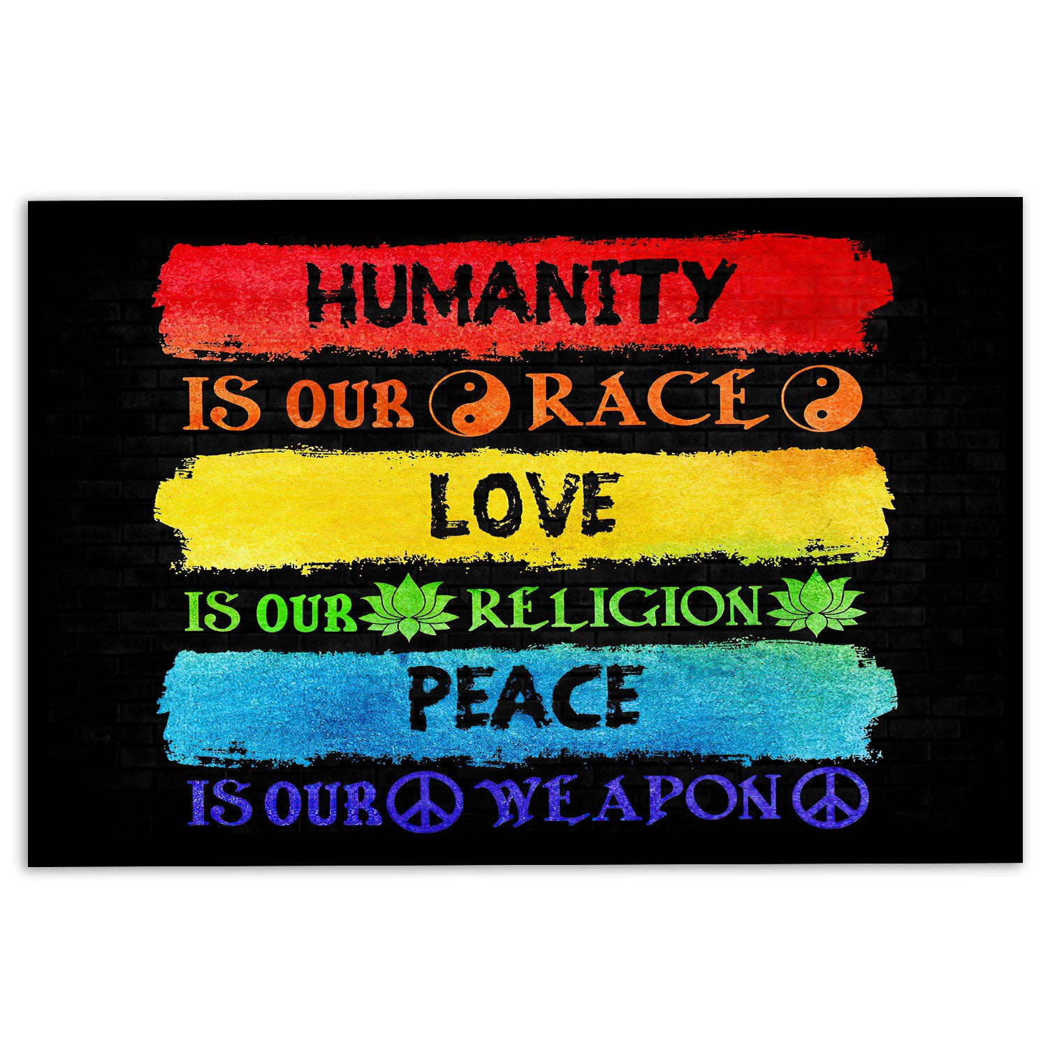 Lgbt Rubber Doormat, Lgbt Pride Rainbow Support Gift Humanity Race Religion Love Welcome Doormat, Indoor Outdoor Door Mat, Home Decor