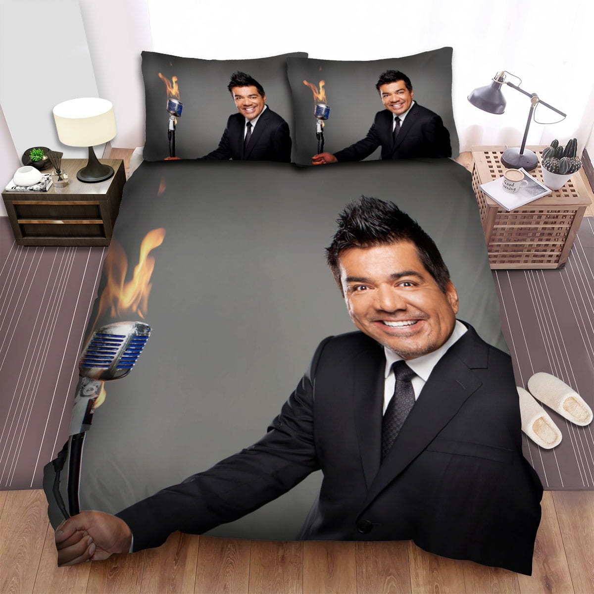George Lopez Wallpaper Bedding Set, Gift For Christmas, Birthday, Thanksgiving