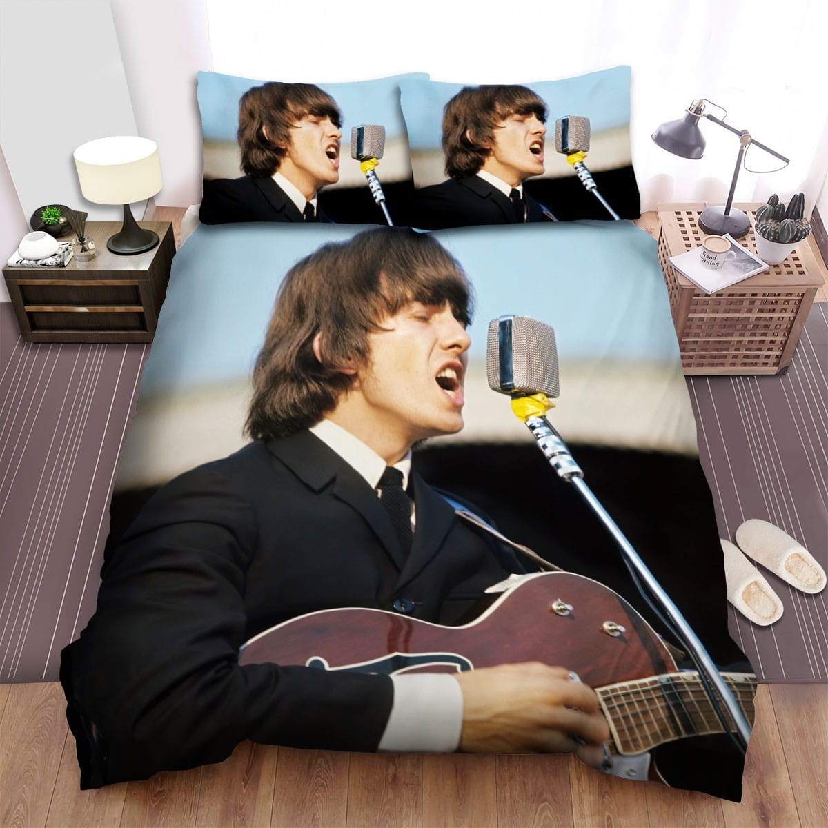 George Harrison Performing Bedding Set, Gift For Christmas, Birthday, Thanksgiving