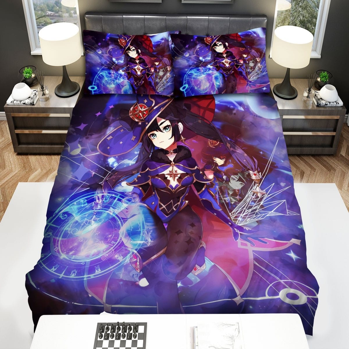 Genshin Impact Mona Art Bedding Sets Duvet Cover, Flatsheet, Pillowcases Perfect Gift For Fans