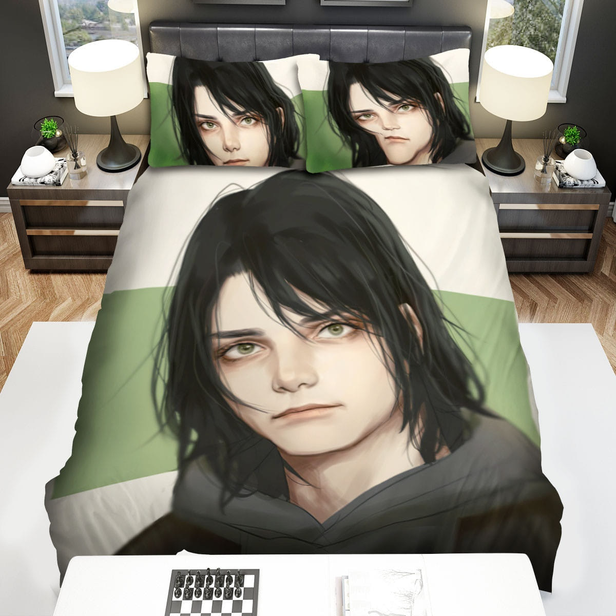 Gerard Way Hoodie Bedding Sets Duvet Cover, Flatsheet, Pillowcases Perfect Gift For Fans