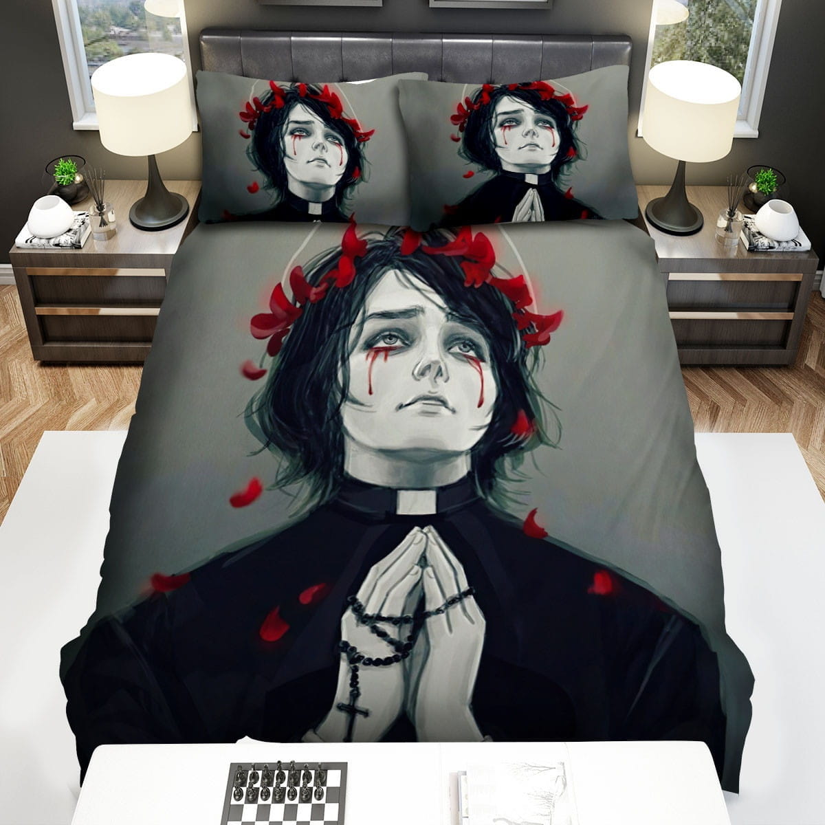 Gerard Way Praying Bedding Set, Gift For Christmas, Birthday, Thanksgiving