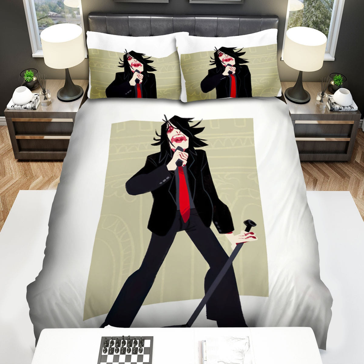 Gerard Way Illustraion Bedding Sets, Flatsheet Gift For Christmas, Thanksgiving, Halloween