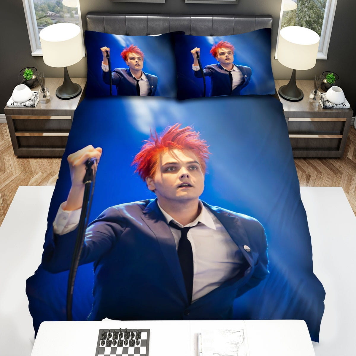 Gerard Way Mic Bedding Sets Duvet Cover, Flatsheet, Pillowcases For Every Bedroom