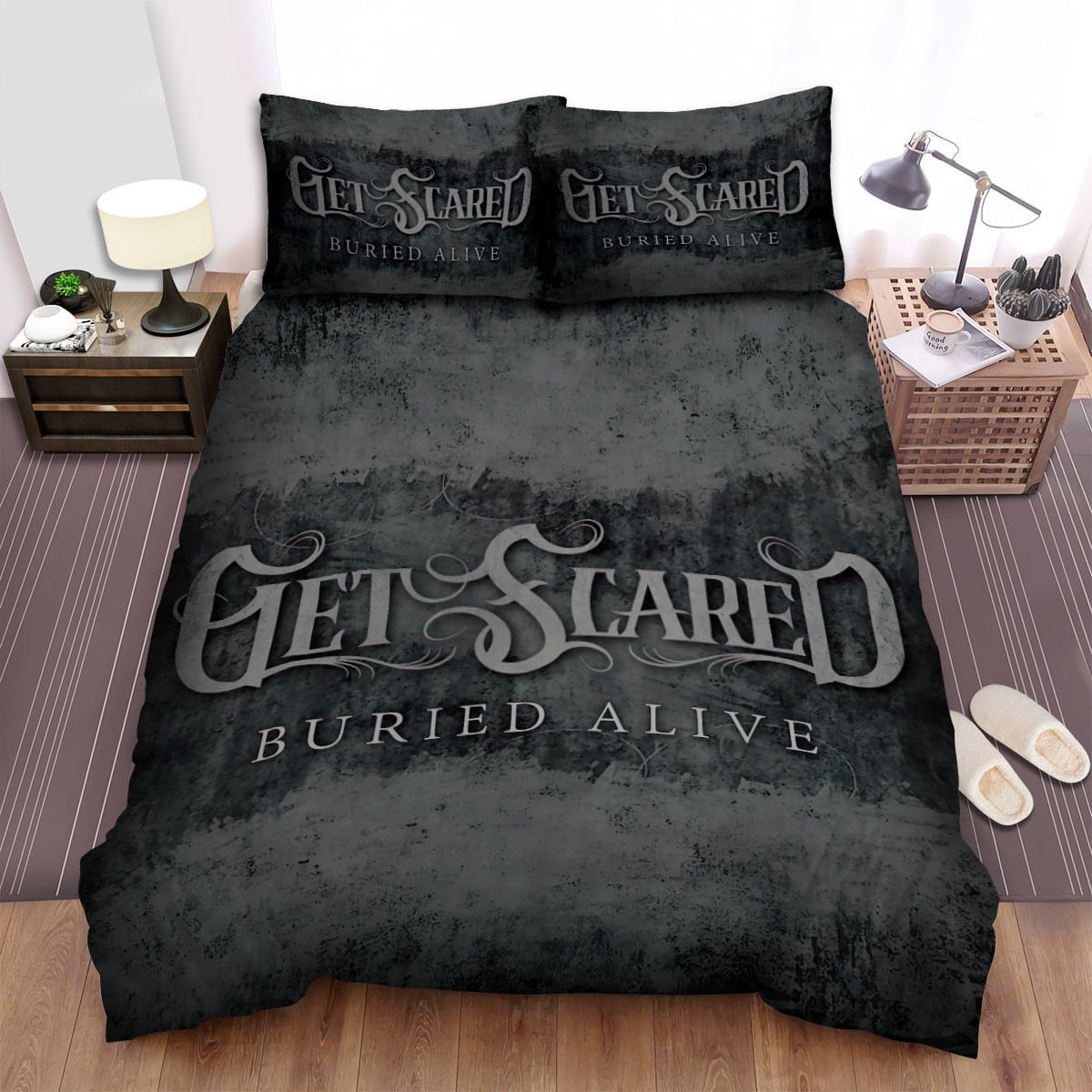 Get Scared Buried Alive Bedding Sets, Flatsheet Gift For Wife, Husband, Besties