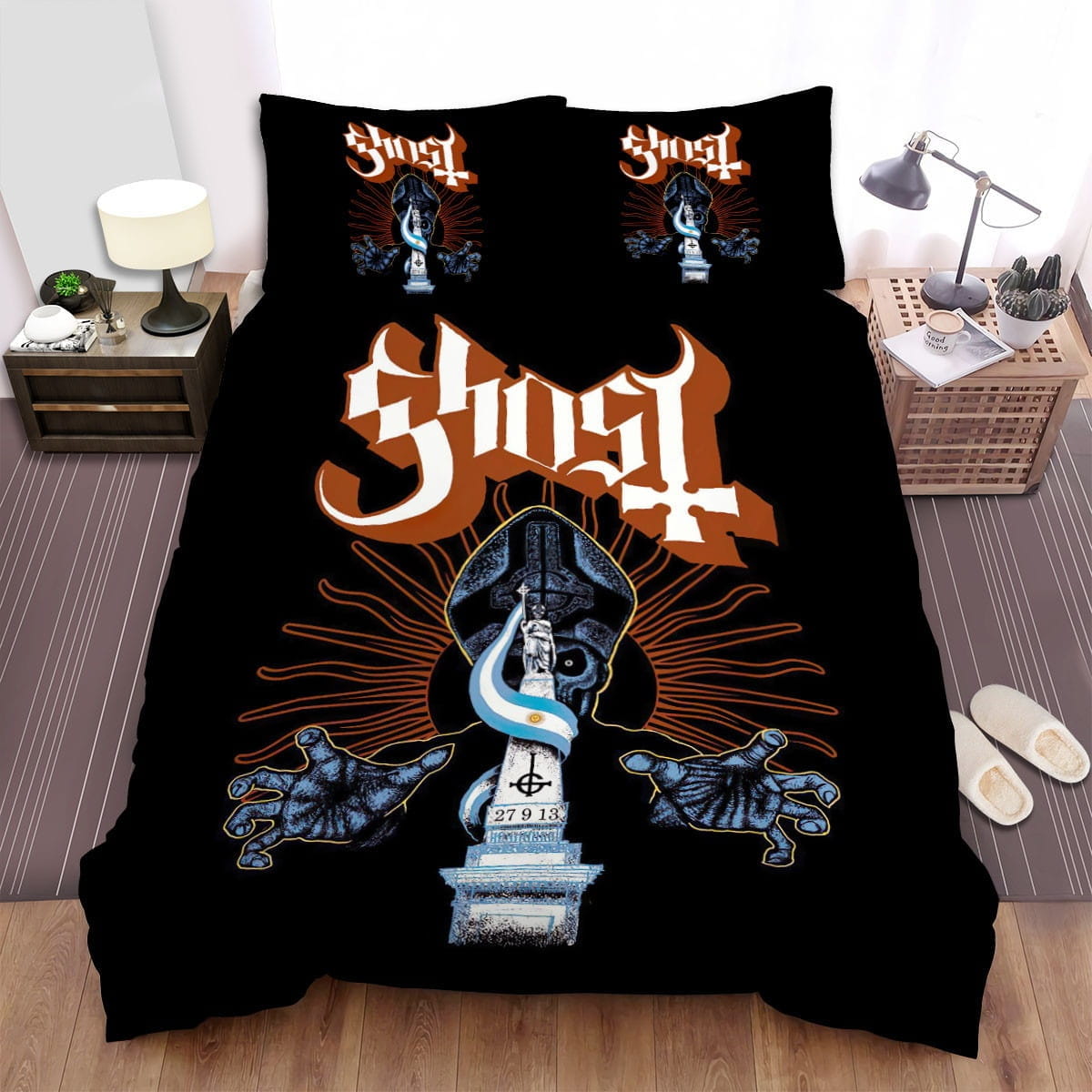 Ghost Music Band And Tower Bedding Sets, Flatsheet Gift For Wife, Husband, Besties