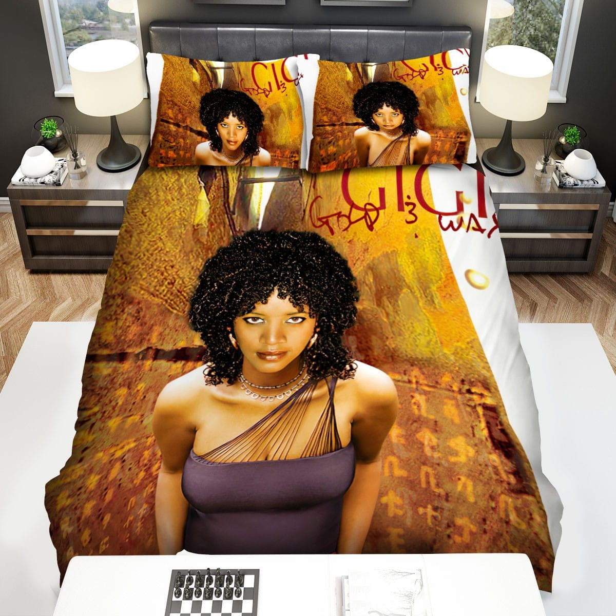 Gigi Gold & Wax Album Decorative Bedding Sets with Duvet Cover, Flatsheet, Pillowcases