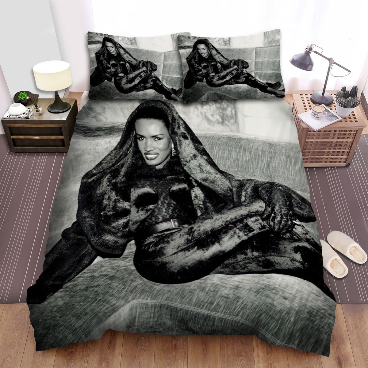 Grace Jones Leonard Bedding Sets, Flatsheet Gift For Christmas, Thanksgiving, Halloween
