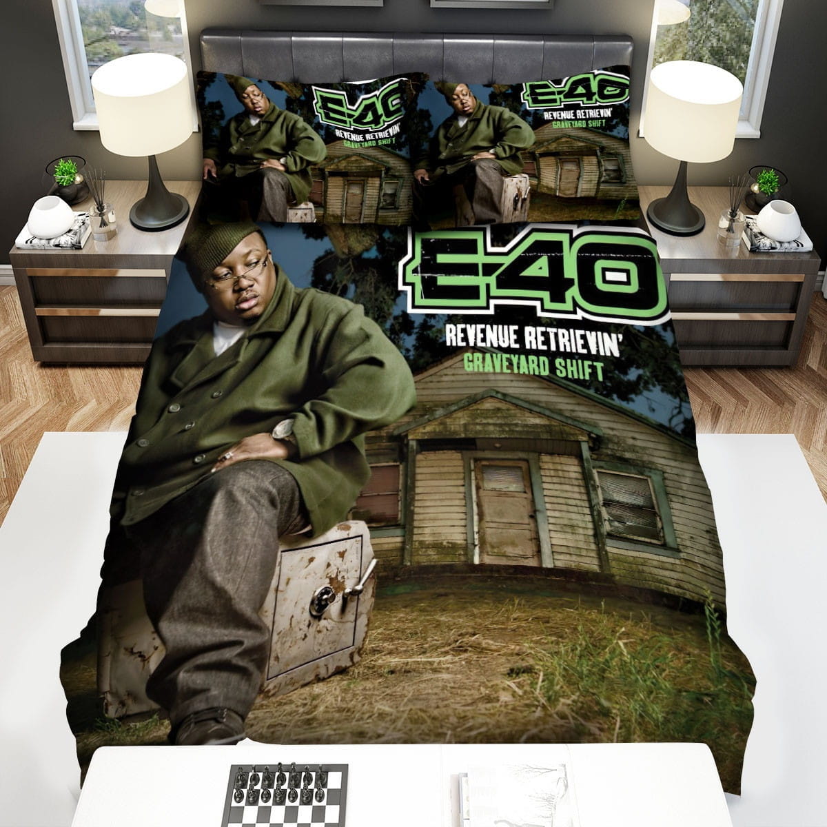 Graveyard Shift E-40 Decorative Bedding Sets with Duvet Cover, Flatsheet, Pillowcases