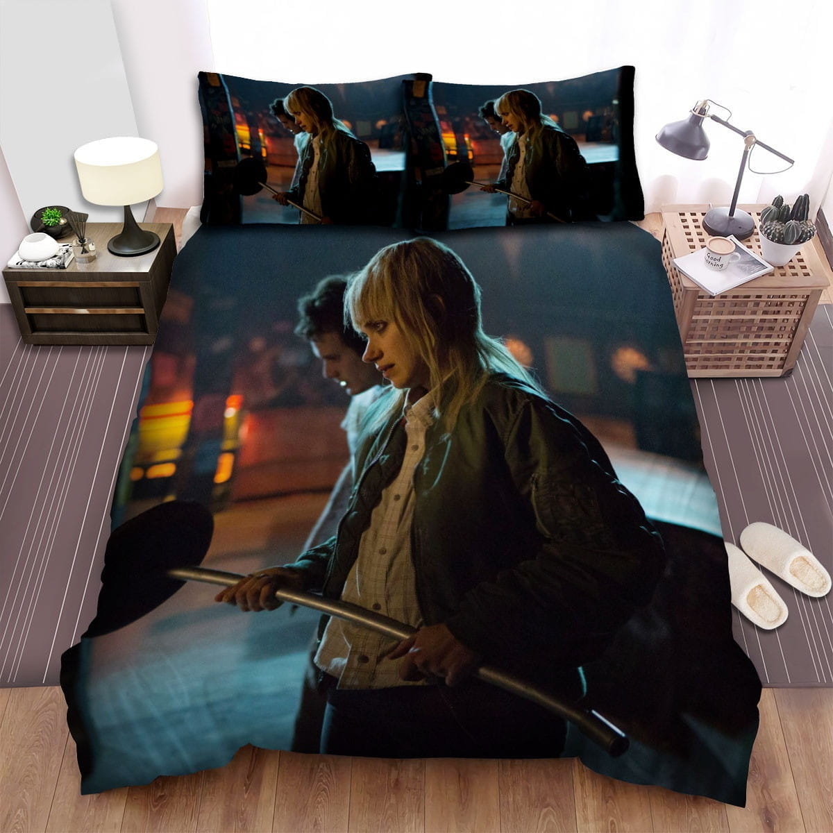 Green Room Fighting Bedding Sets, Flatsheet Gift For Wife, Husband, Besties
