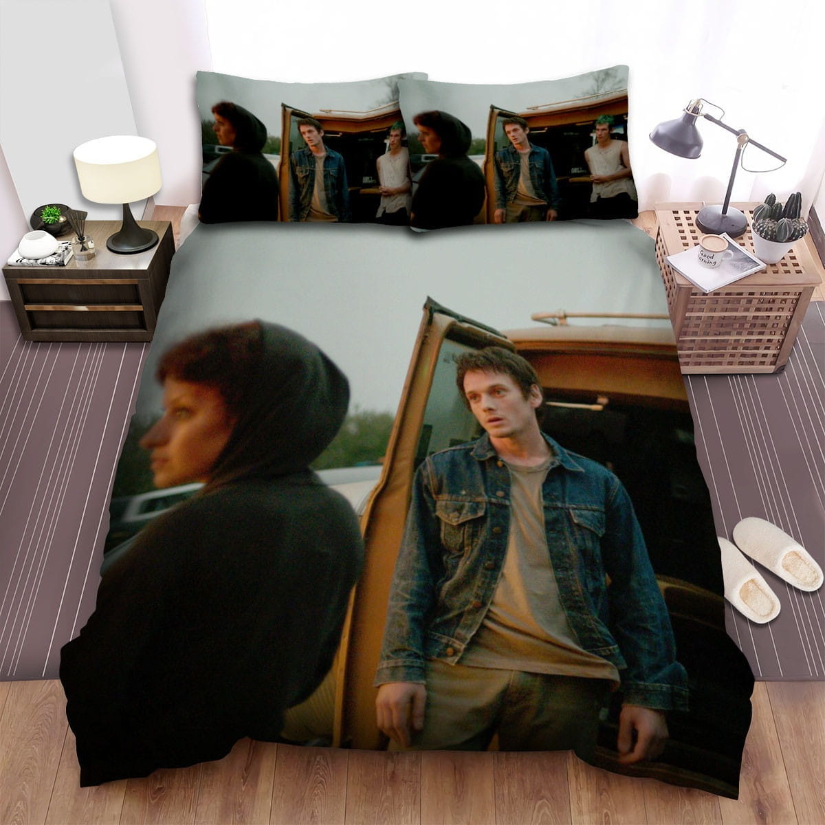 Green Room Van Decorative Bedding Sets with Duvet Cover, Flatsheet, Pillowcases