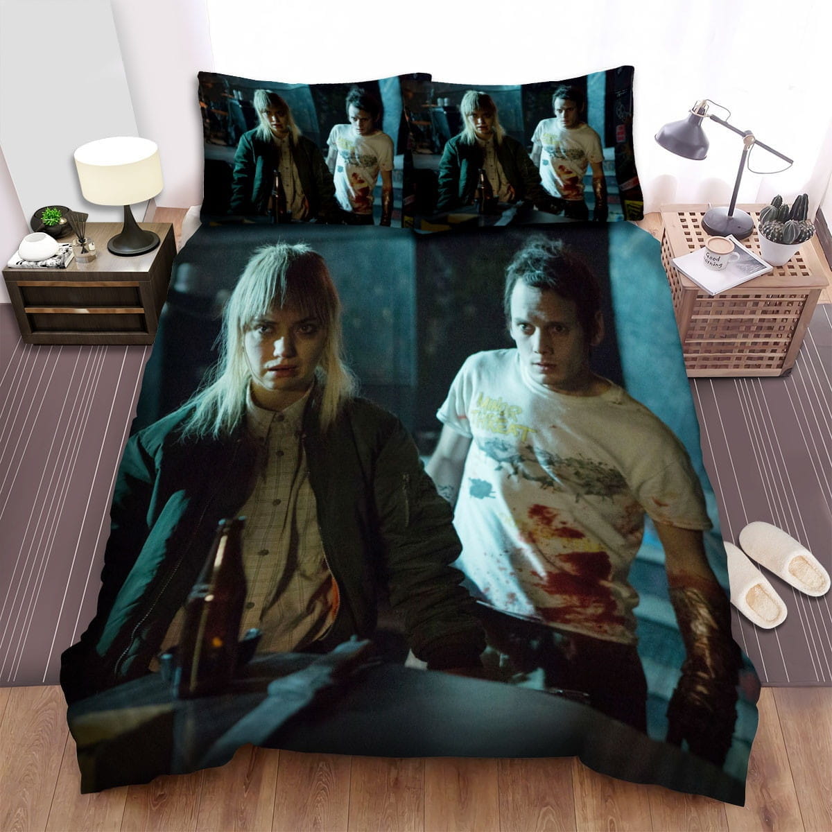 Green Room Nervous Bedding Sets, Flatsheet Gift For Christmas, Thanksgiving, Halloween
