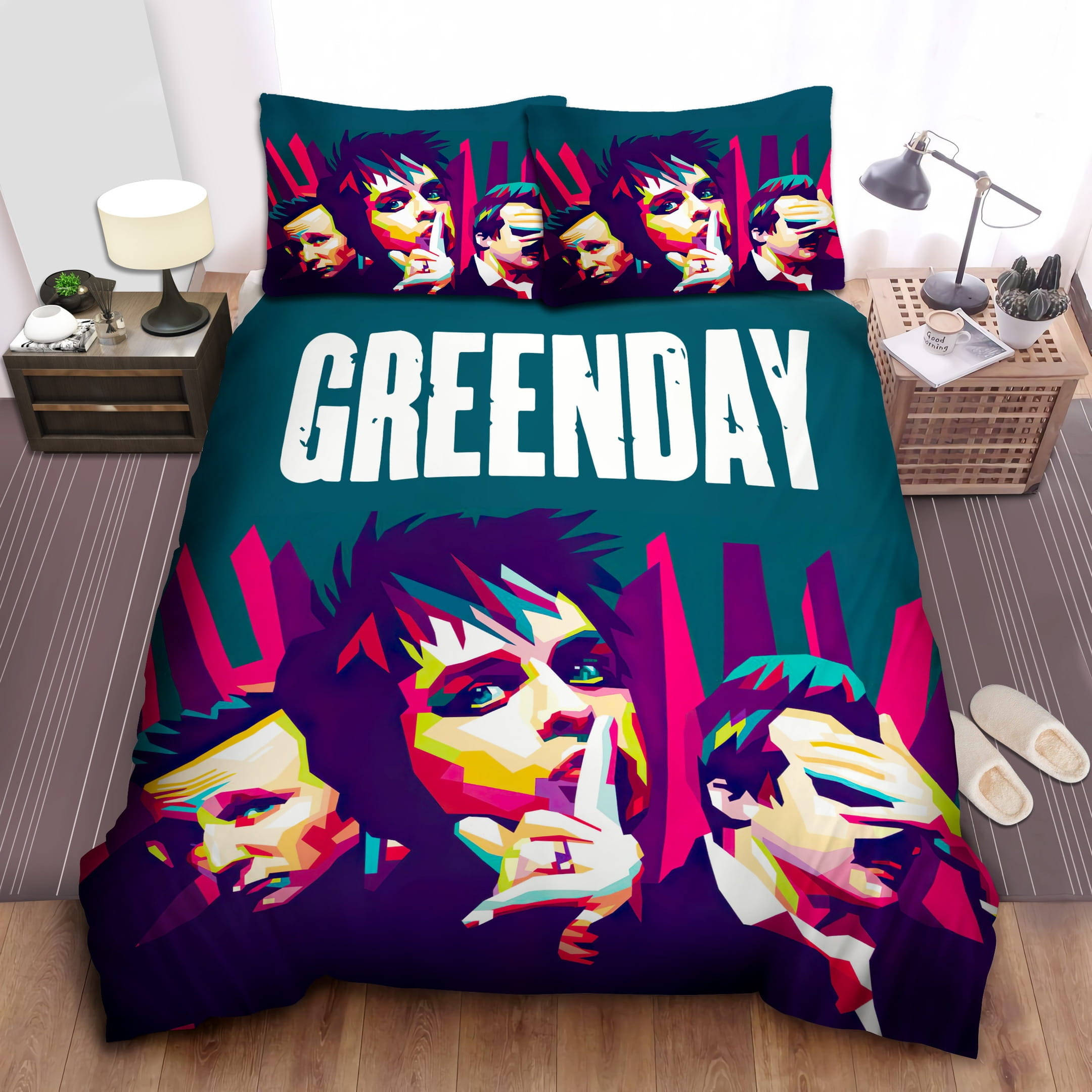 Green Day Digital Artwork Bedding Sets Duvet Cover, Flatsheet, Pillowcase For Your Lover