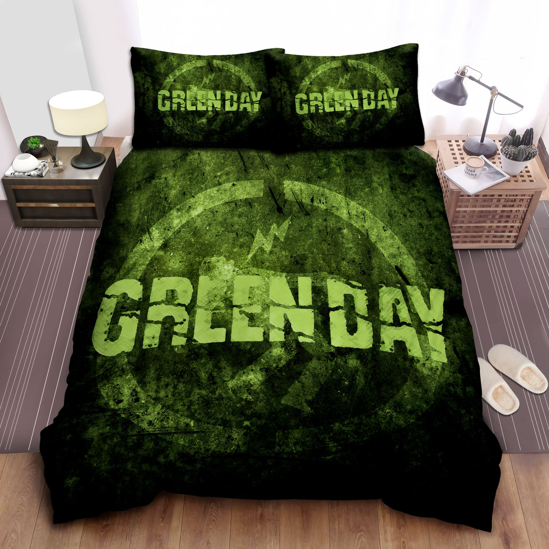 Green Day Wallpaper Bedding Sets Duvet Cover, Flatsheet, Pillowcase For Your Lover