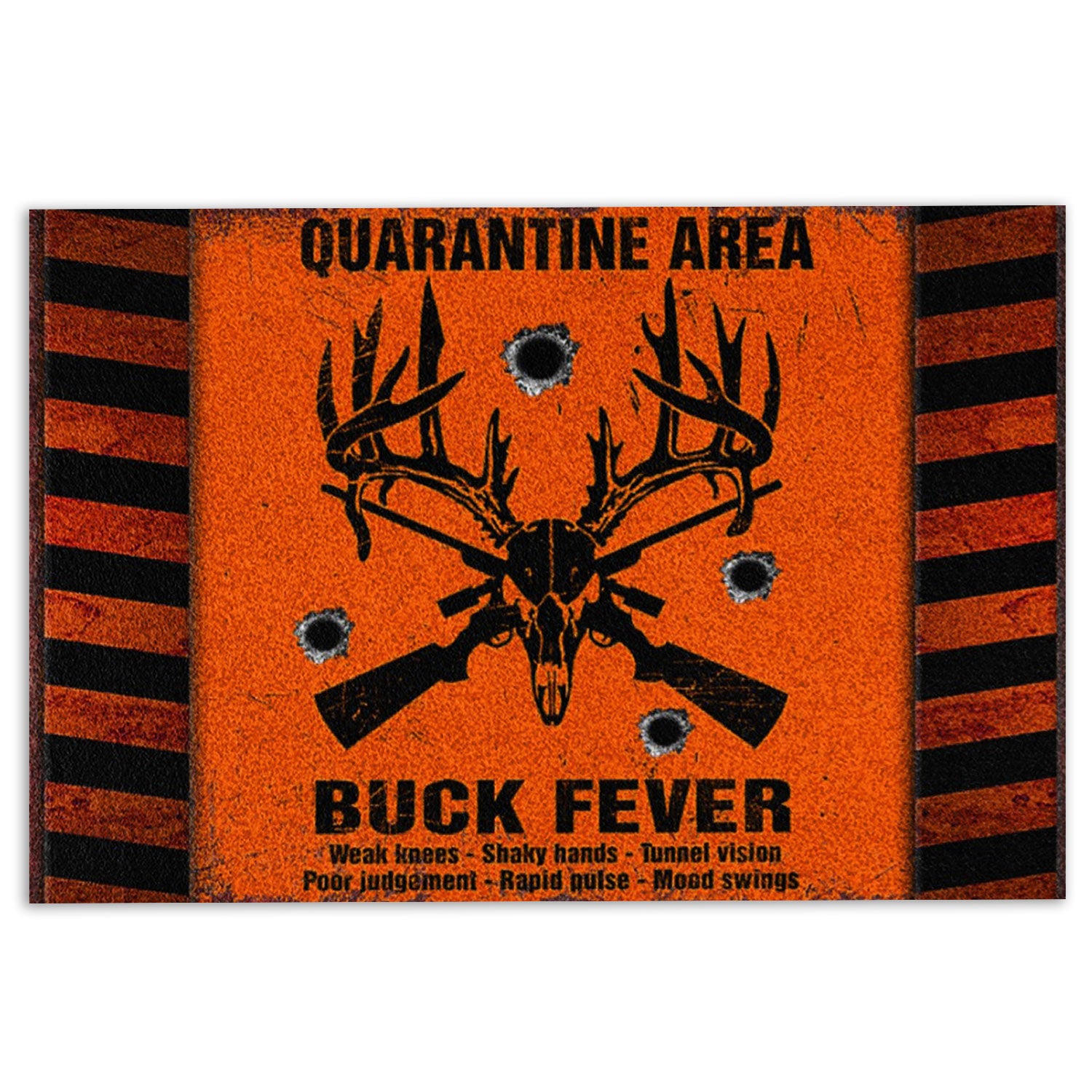 Hunting Rubber Doormat, Hunting Quarantime Area Buck Fever Hunter Welcome Doormat, Indoor Outdoor Door Mat, Home Decor