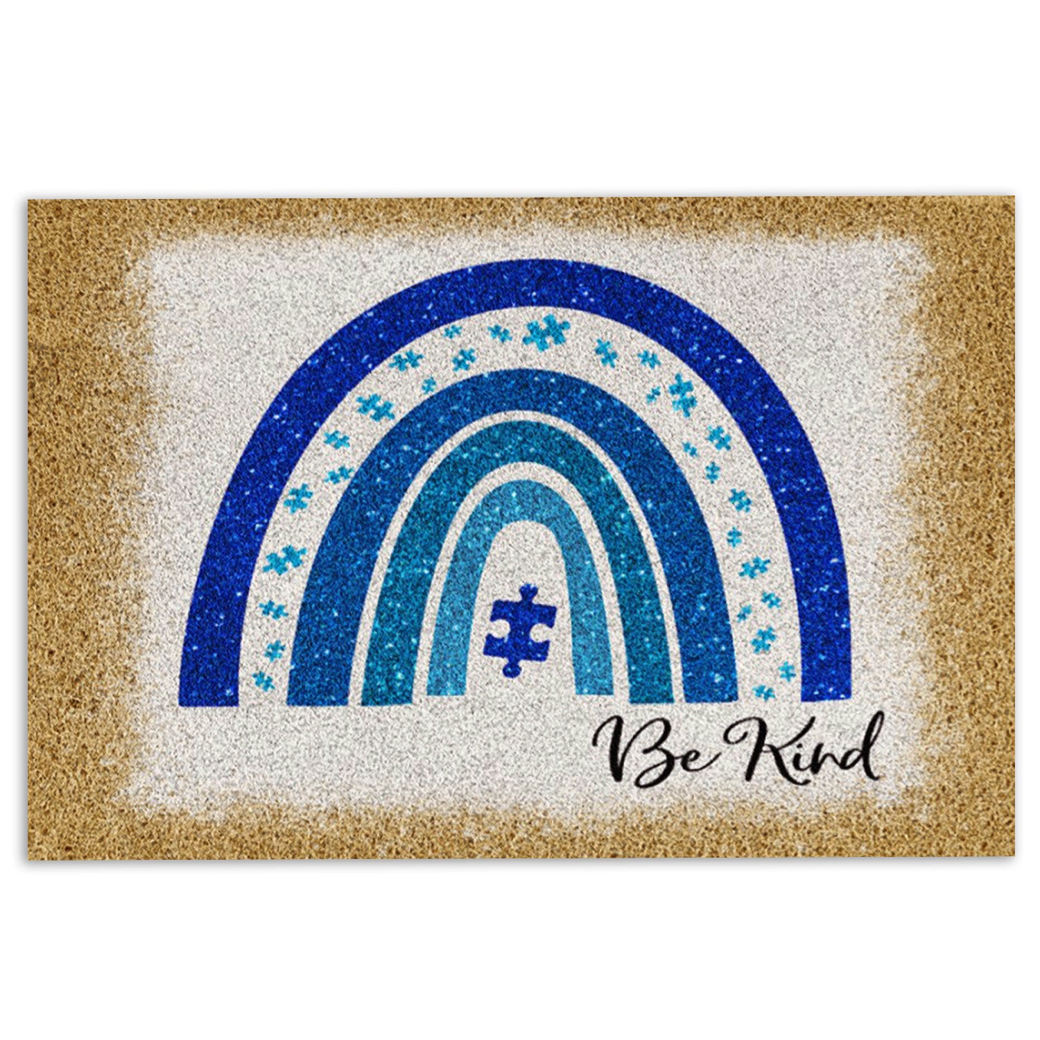Autism Rubber Doormat, Autism Awareness Be Kind Welcome Doormat, Indoor Outdoor Door Mat, Home Decor
