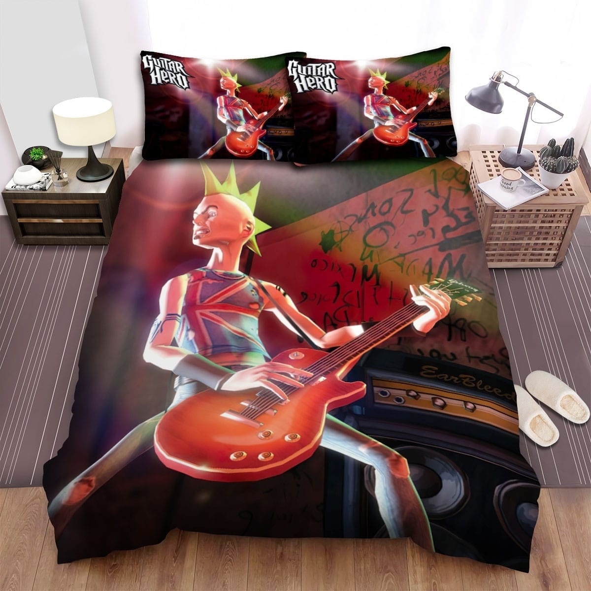 Guitar Hero Game Bedding Sets, Flatsheet Gift For Christmas, Thanksgiving, Halloween