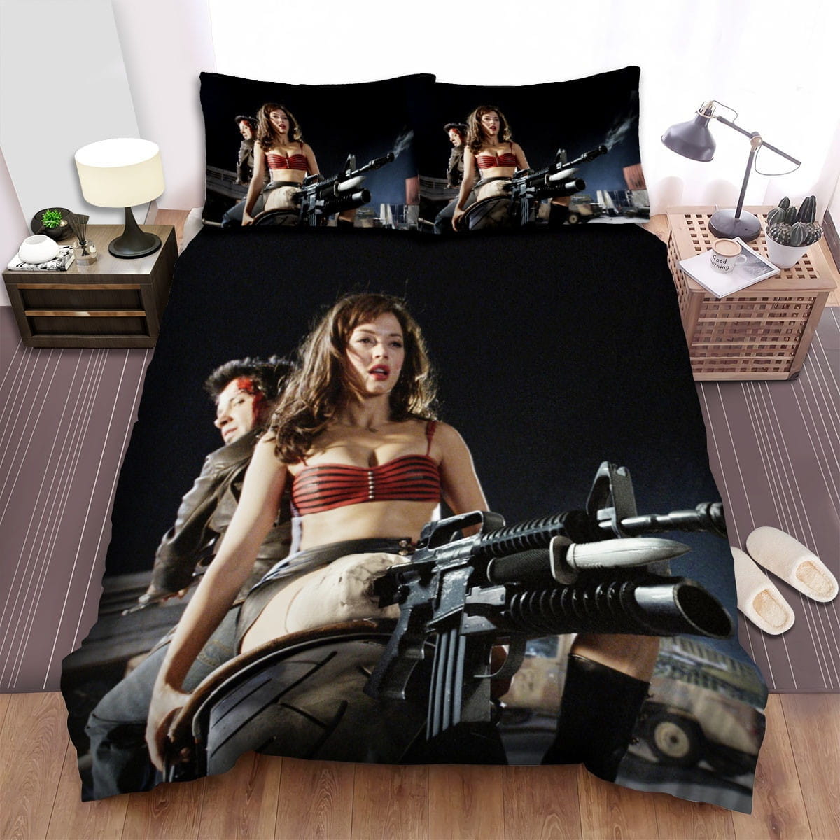 Grindhouse Gun Bedding Sets, Flatsheet Gift For Christmas, Thanksgiving, Halloween
