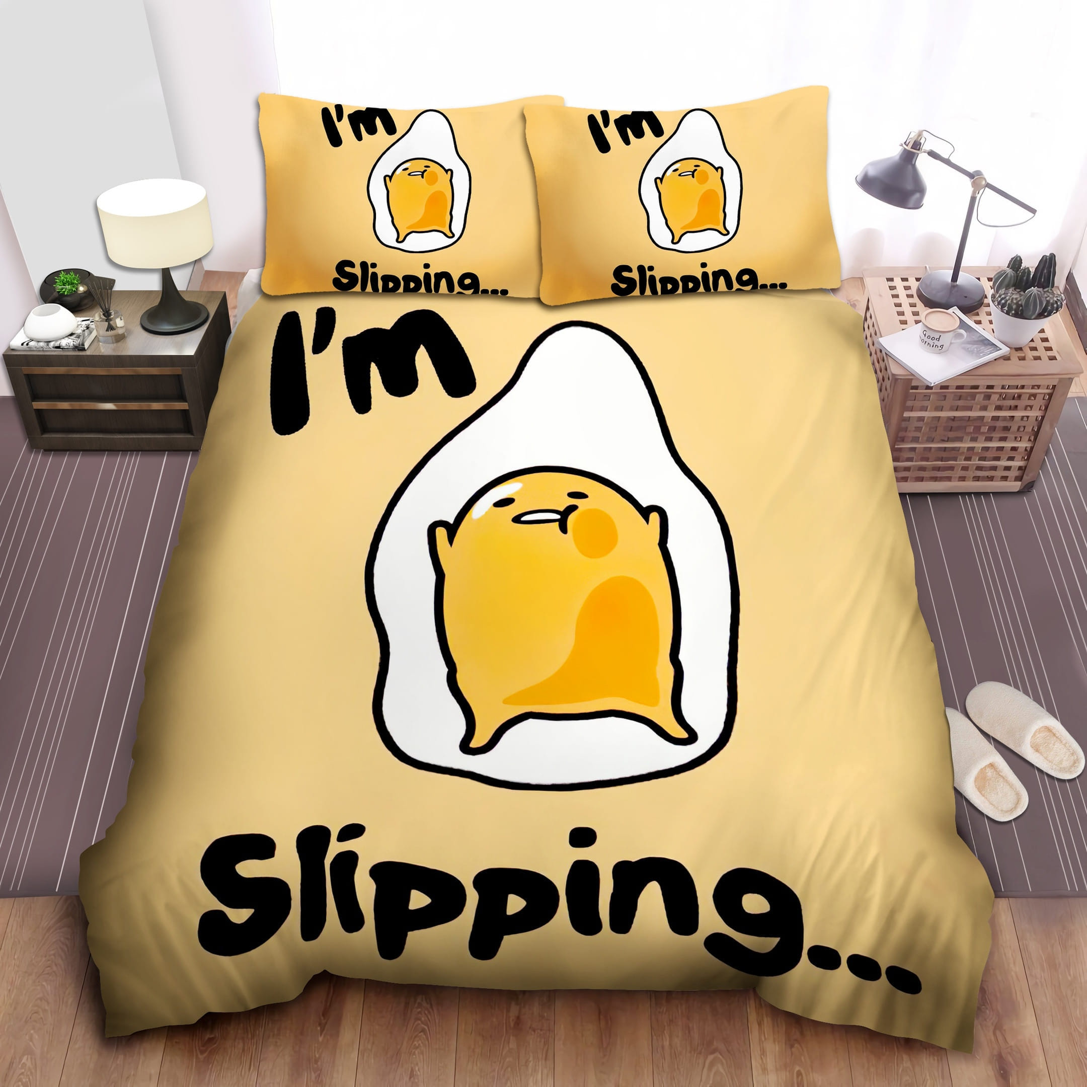 Gudetama I Am Slipping Bedding Sets, Flatsheet Gift For Wife, Husband, Besties