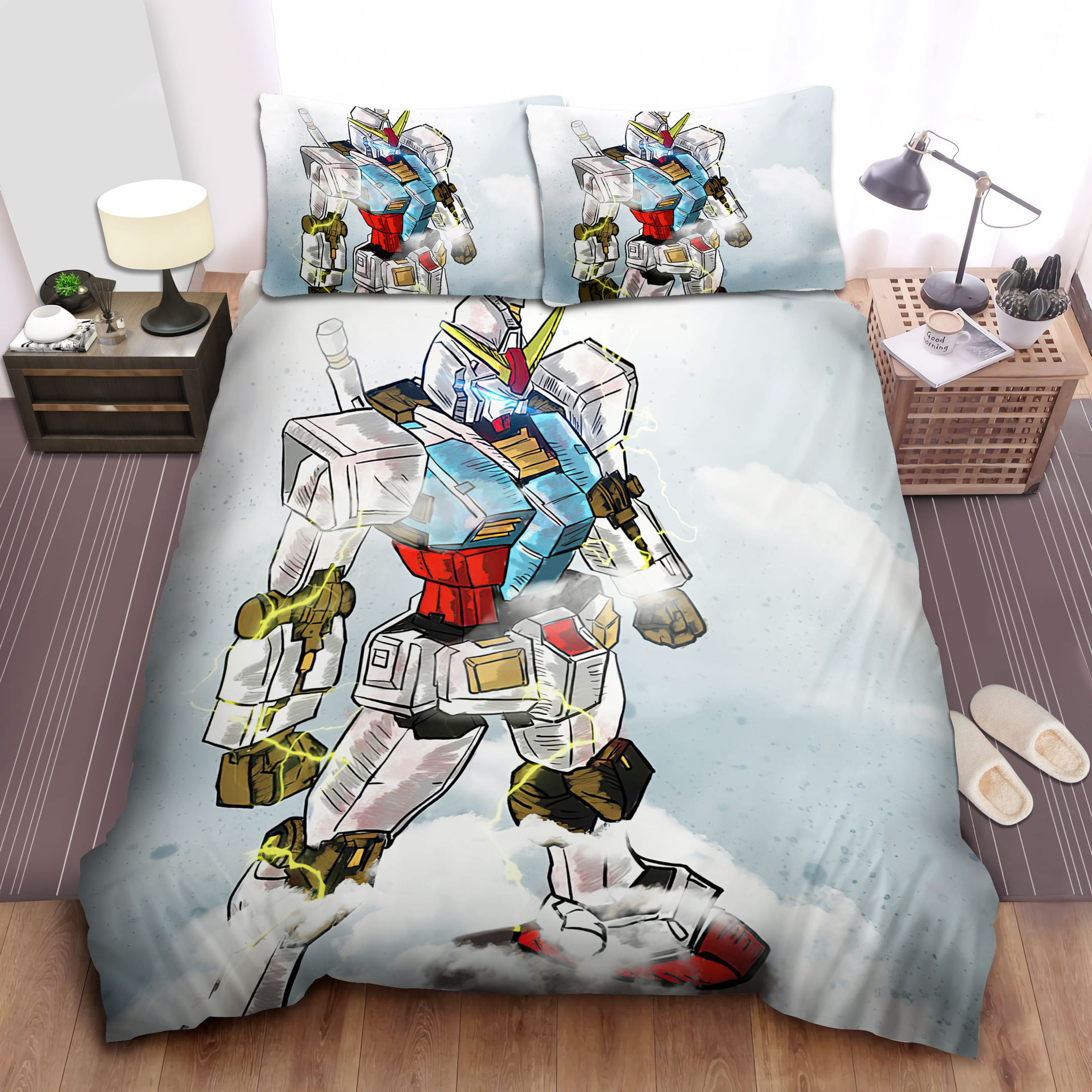Gundam Art Bedding Sets, Flatsheet Gift For Wife, Husband, Besties