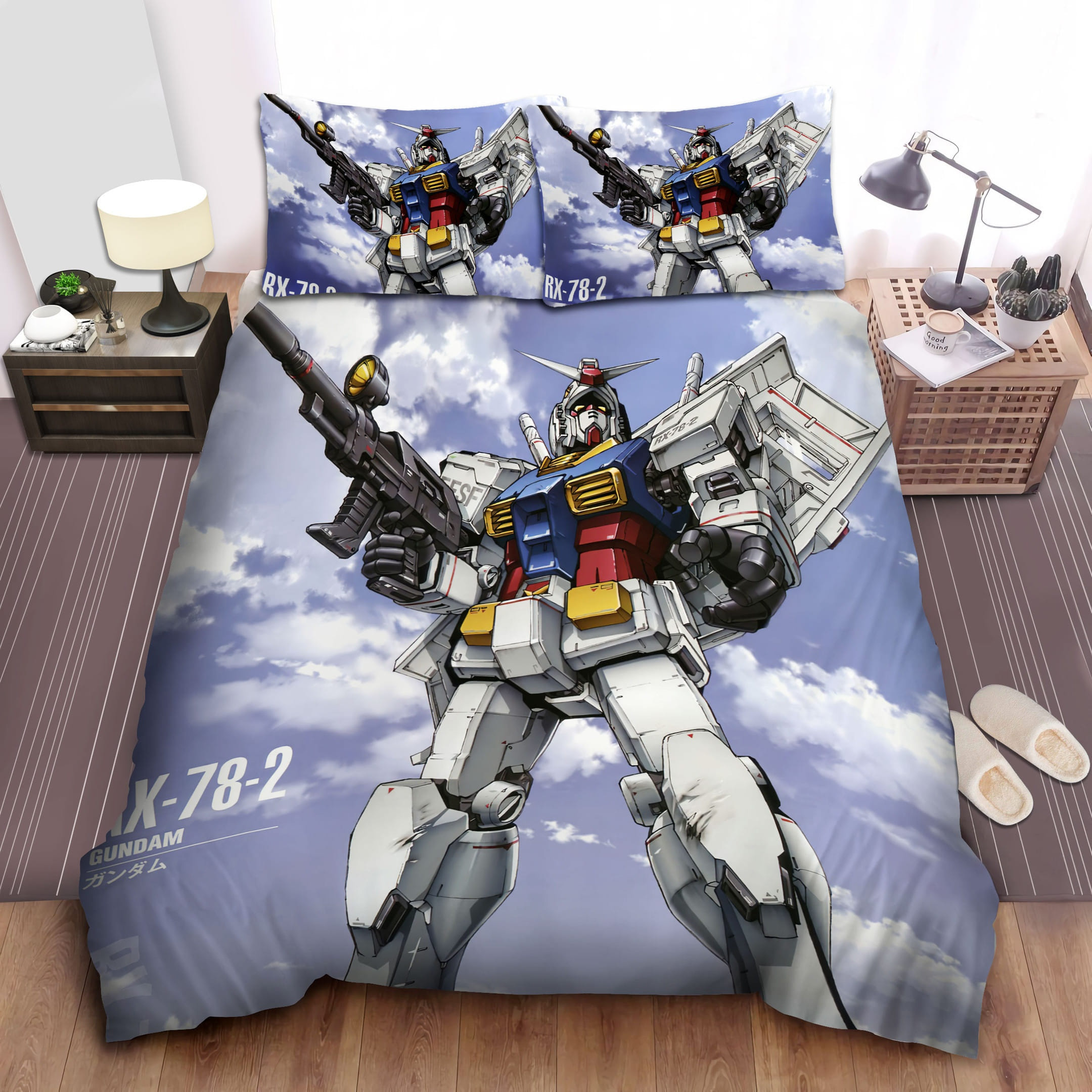 Gundam Gun Mecha Bedding Sets Duvet Cover, Flatsheet, Pillowcase For Your Lover