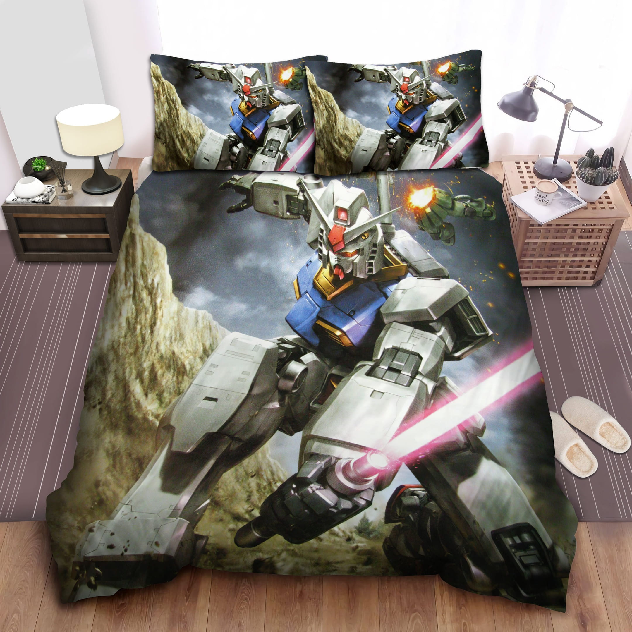 Gundam Rx-78 One Year War Decorative Bedding Sets with Duvet Cover, Flatsheet, Pillowcases