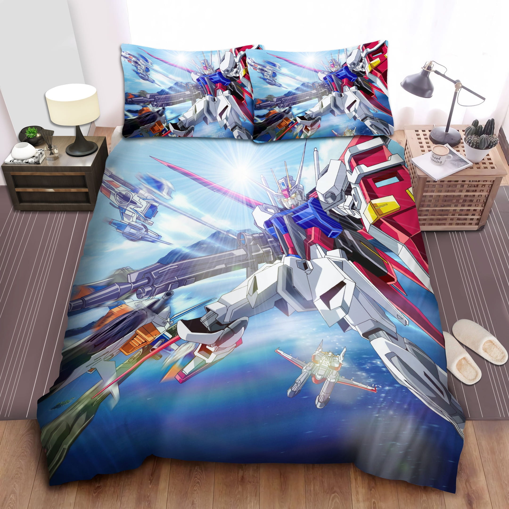 Gundam And Aircrafts Bedding Sets Duvet Cover, Flatsheet, Pillowcases For Every Bedroom