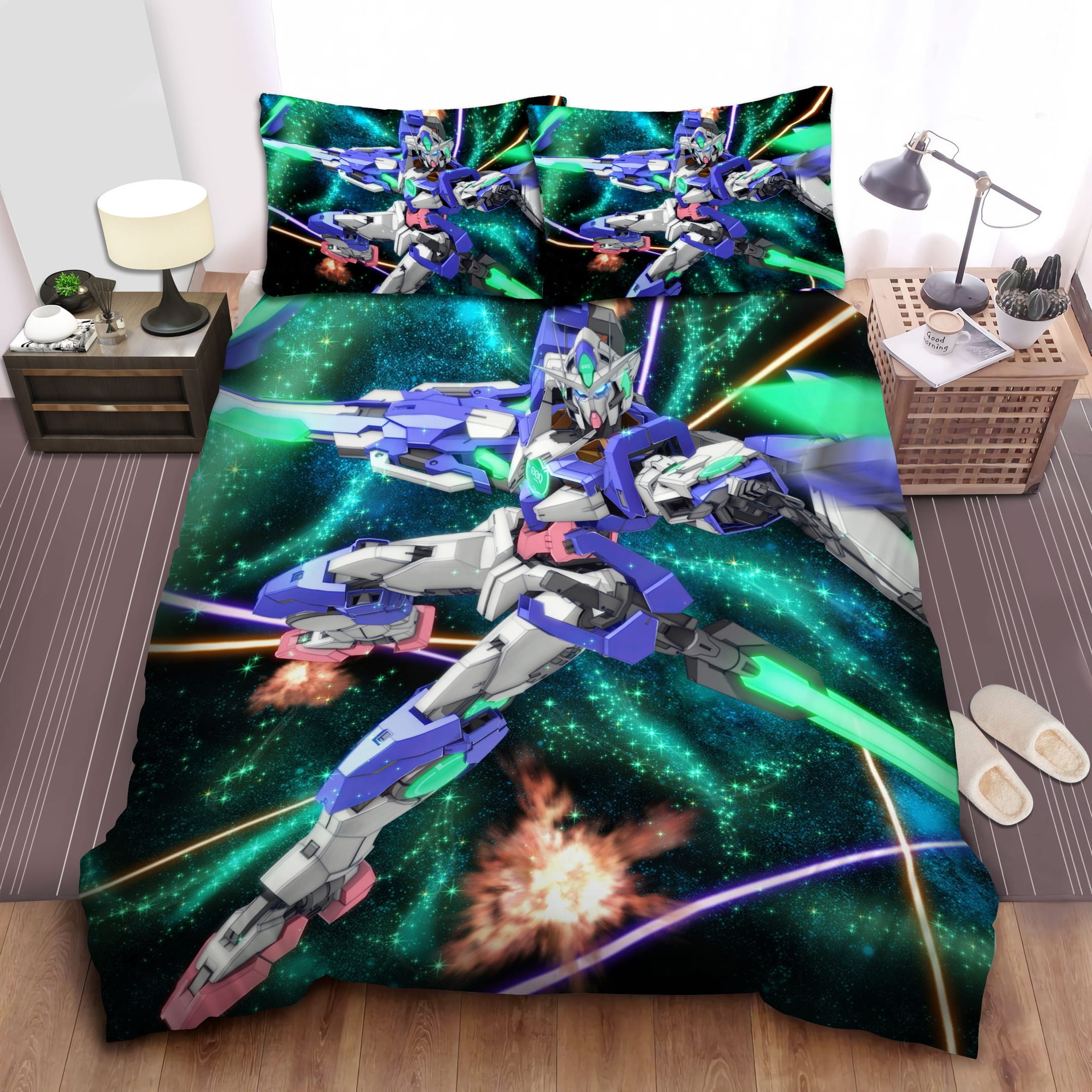 Gundam 00 Full Saber Decorative Bedding Sets with Duvet Cover, Flatsheet, Pillowcases