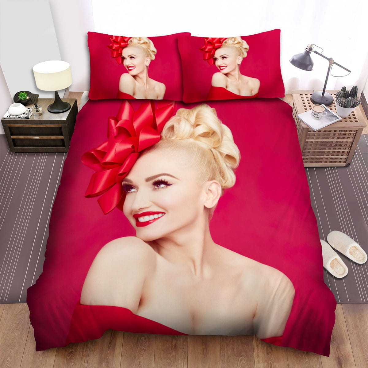 Gwen Stefani Red Bedding Sets, Flatsheet Gift For Wife, Husband, Besties