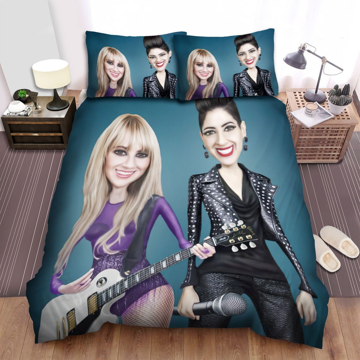 Ha*Ash Band Big Head Bedding Sets, Flatsheet Gift For Christmas, Thanksgiving, Halloween