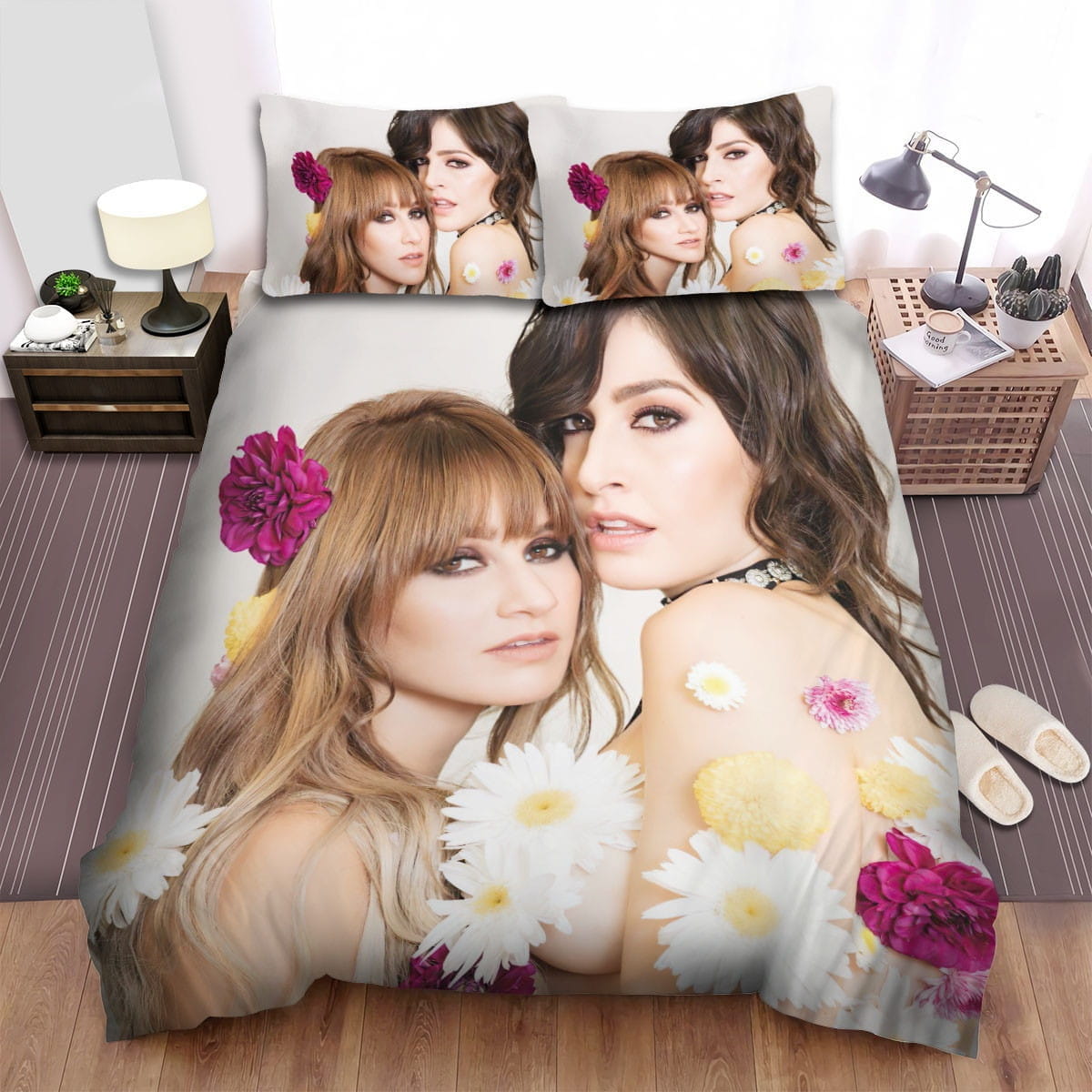 Ha*Ash Band Sisters Decorative Bedding Sets with Duvet Cover, Flatsheet, Pillowcases