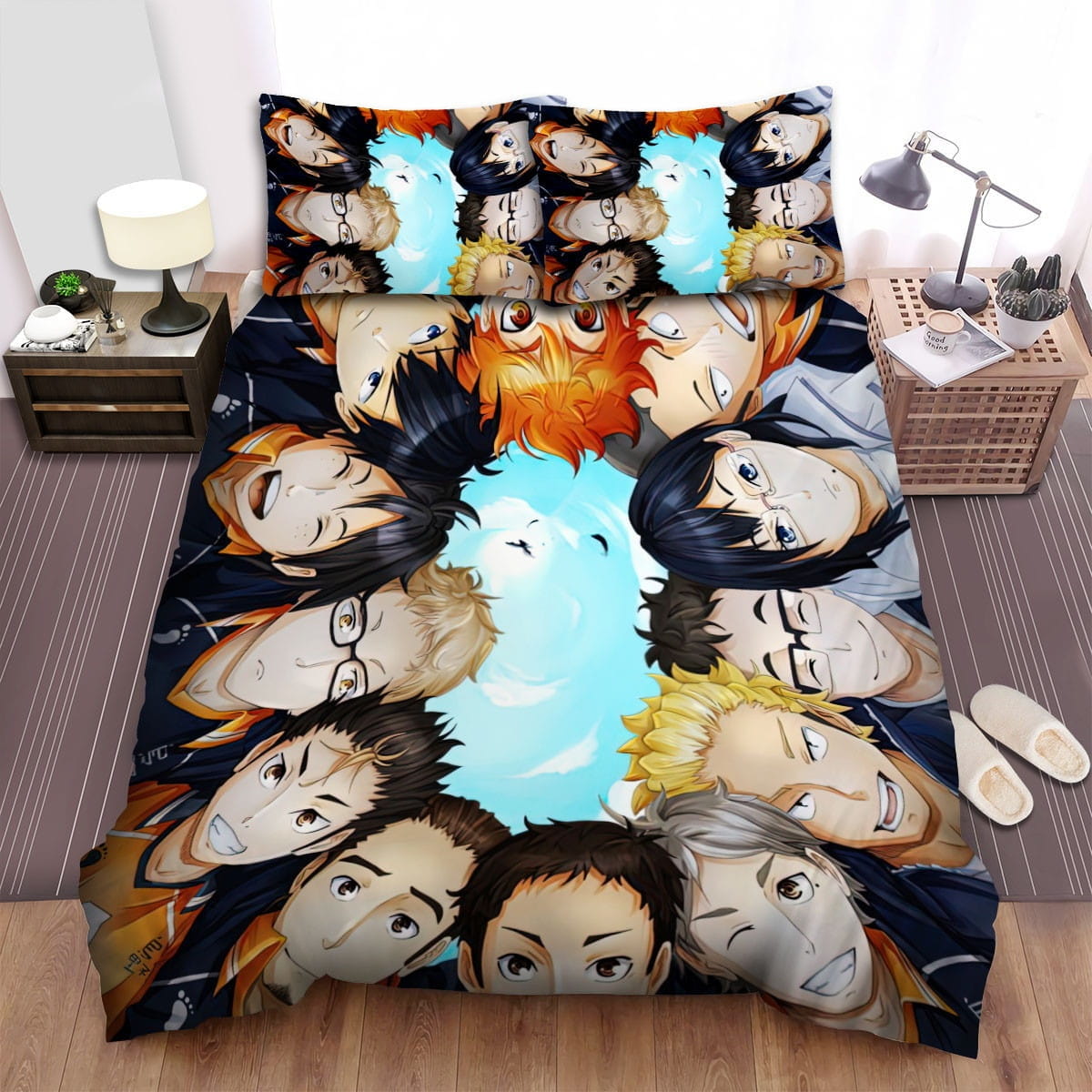 Haikyuu!! Teamwork Decorative Bedding Sets with Duvet Cover, Flatsheet, Pillowcases