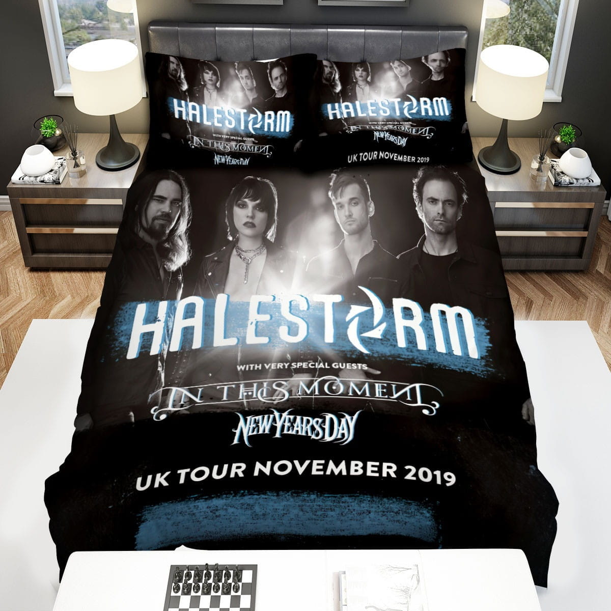 Halestorm Black & White Bedding Sets Duvet Cover, Flatsheet, Pillowcase For Your Lover