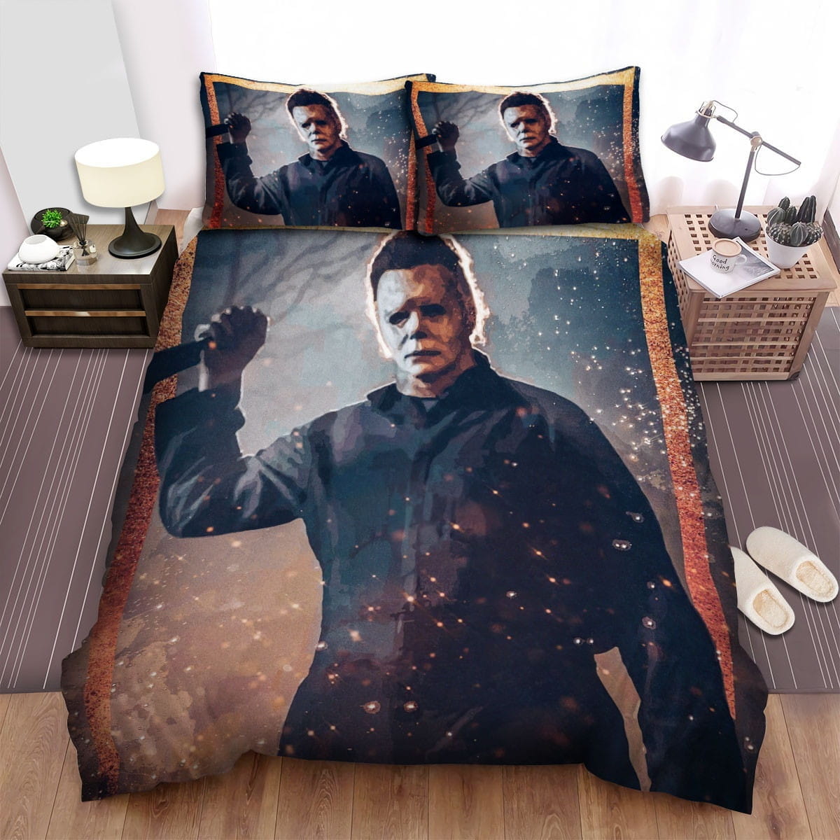 Halloween (I) Movie Art 1 Decorative Bedding Sets with Duvet Cover, Flatsheet, Pillowcases