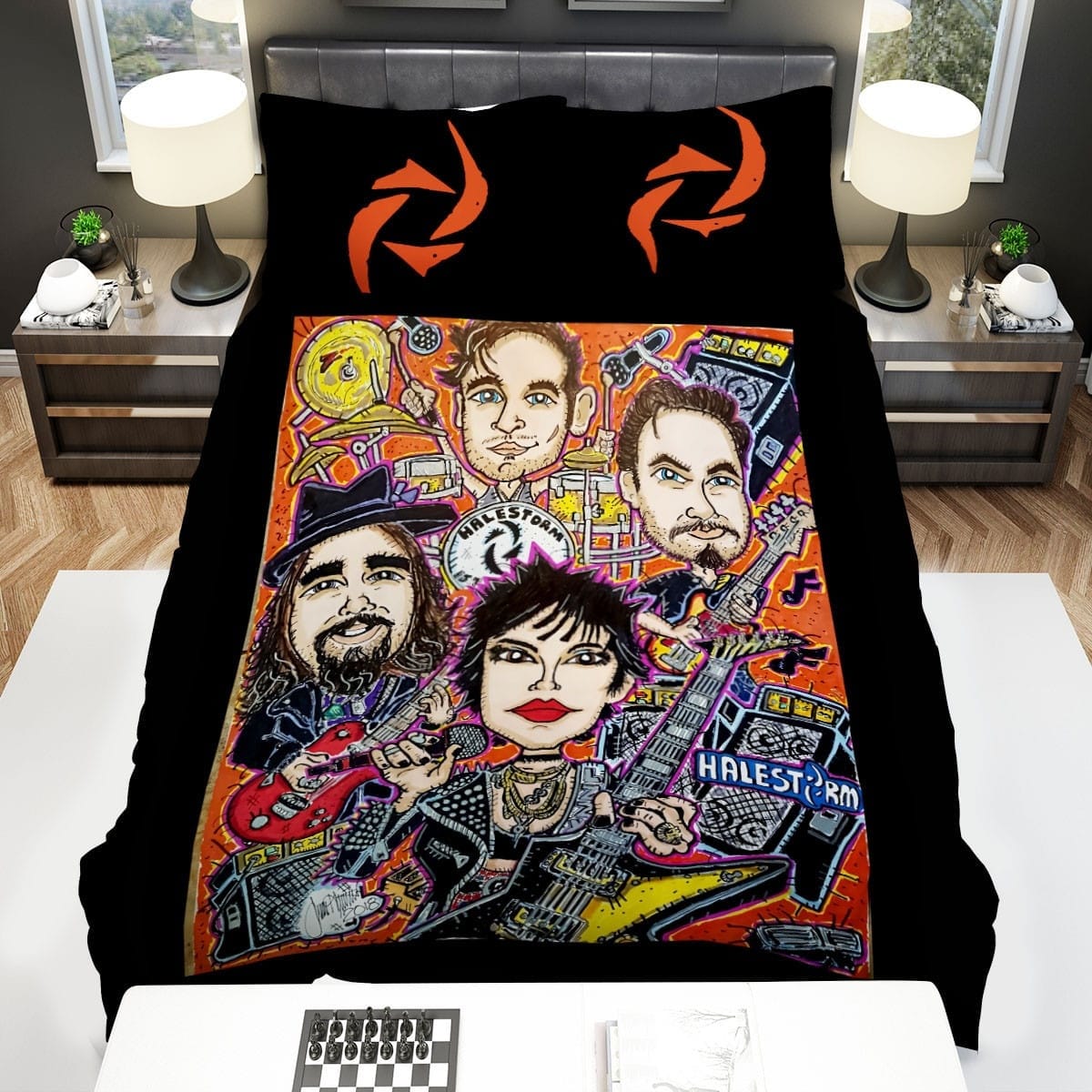 Halestorm Member Art Photo Bedding Sets, Flatsheet Gift For Christmas, Thanksgiving, Halloween