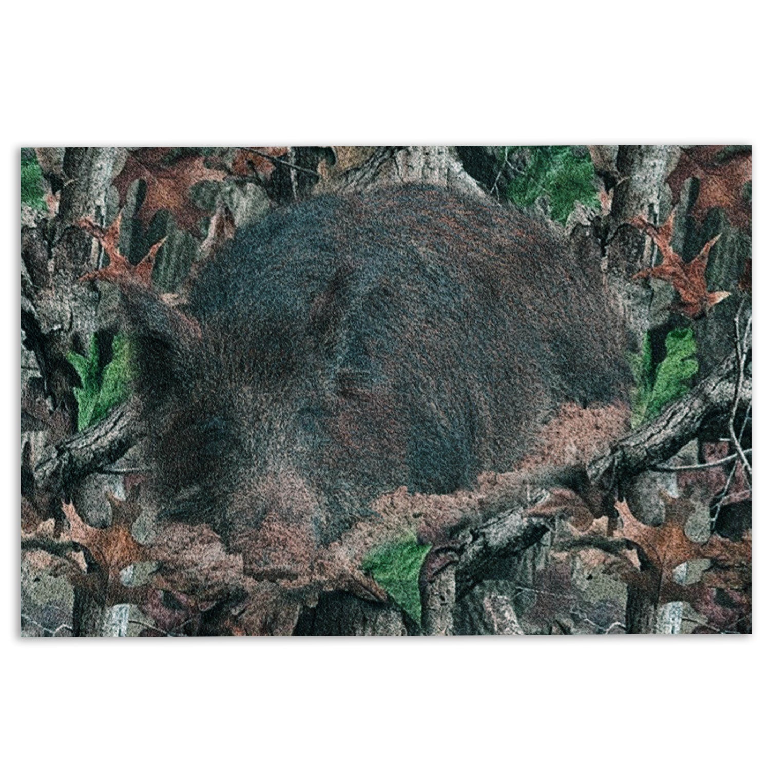 Hunting Rubber Doormat, Hunting Boar Hunts And Hog Camo Pattern Welcome Doormat, Indoor Outdoor Door Mat, Home Decor