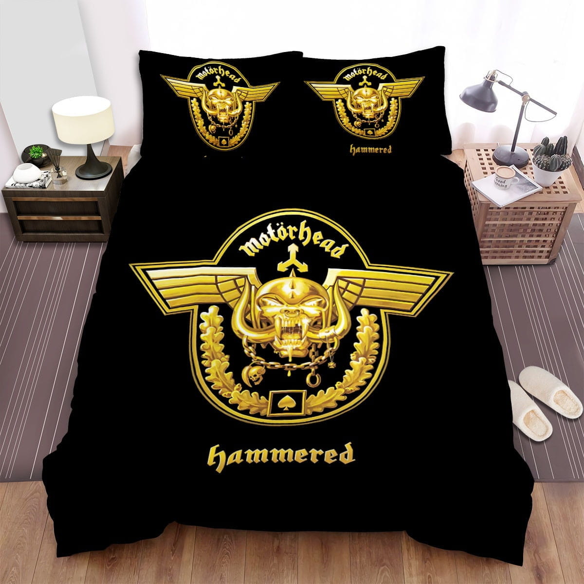 Hammered Motorhead Bedding Sets, Flatsheet Gift For Christmas, Thanksgiving, Halloween