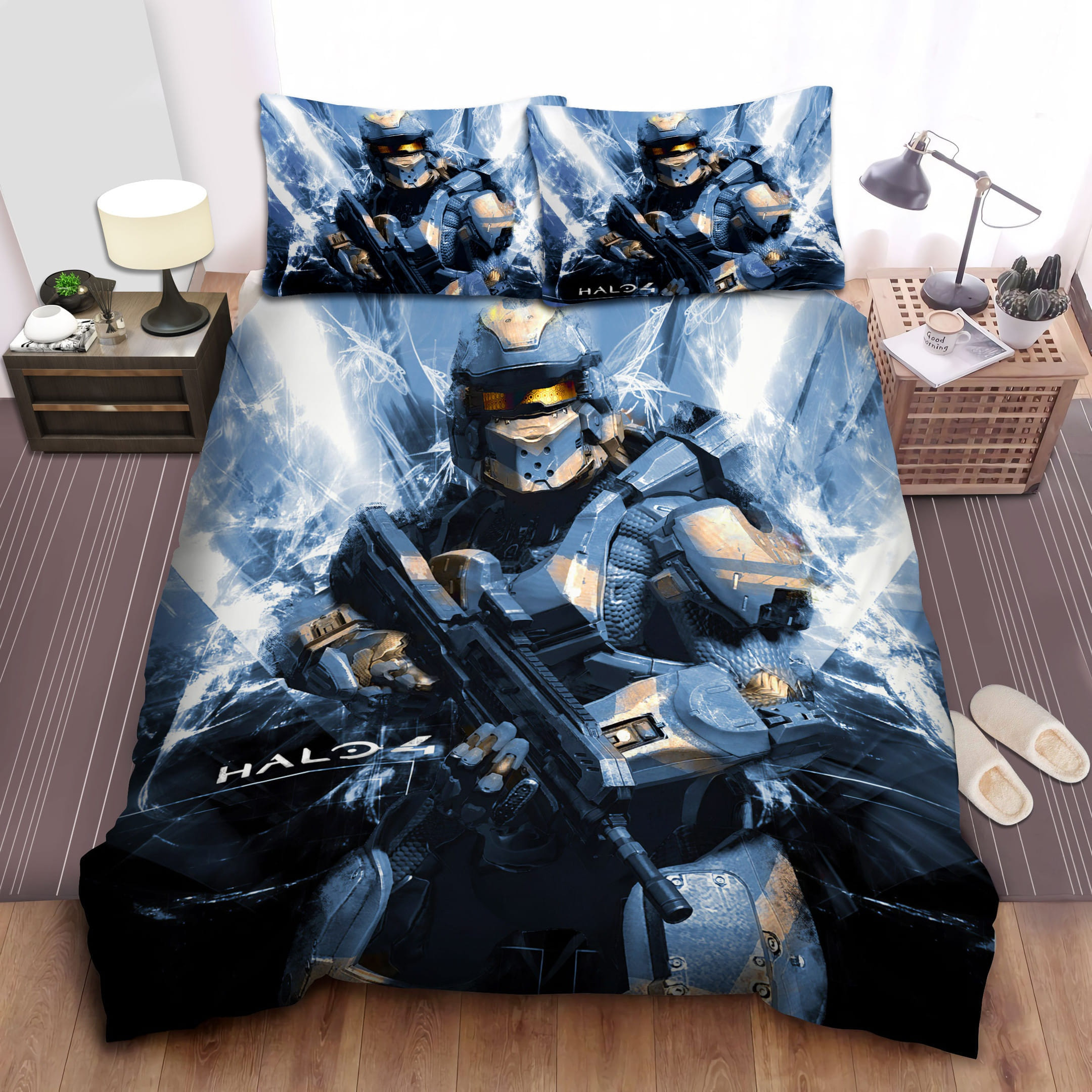 Halo Spartan Warrior Bedding Sets, Flatsheet Gift For Wife, Husband, Besties