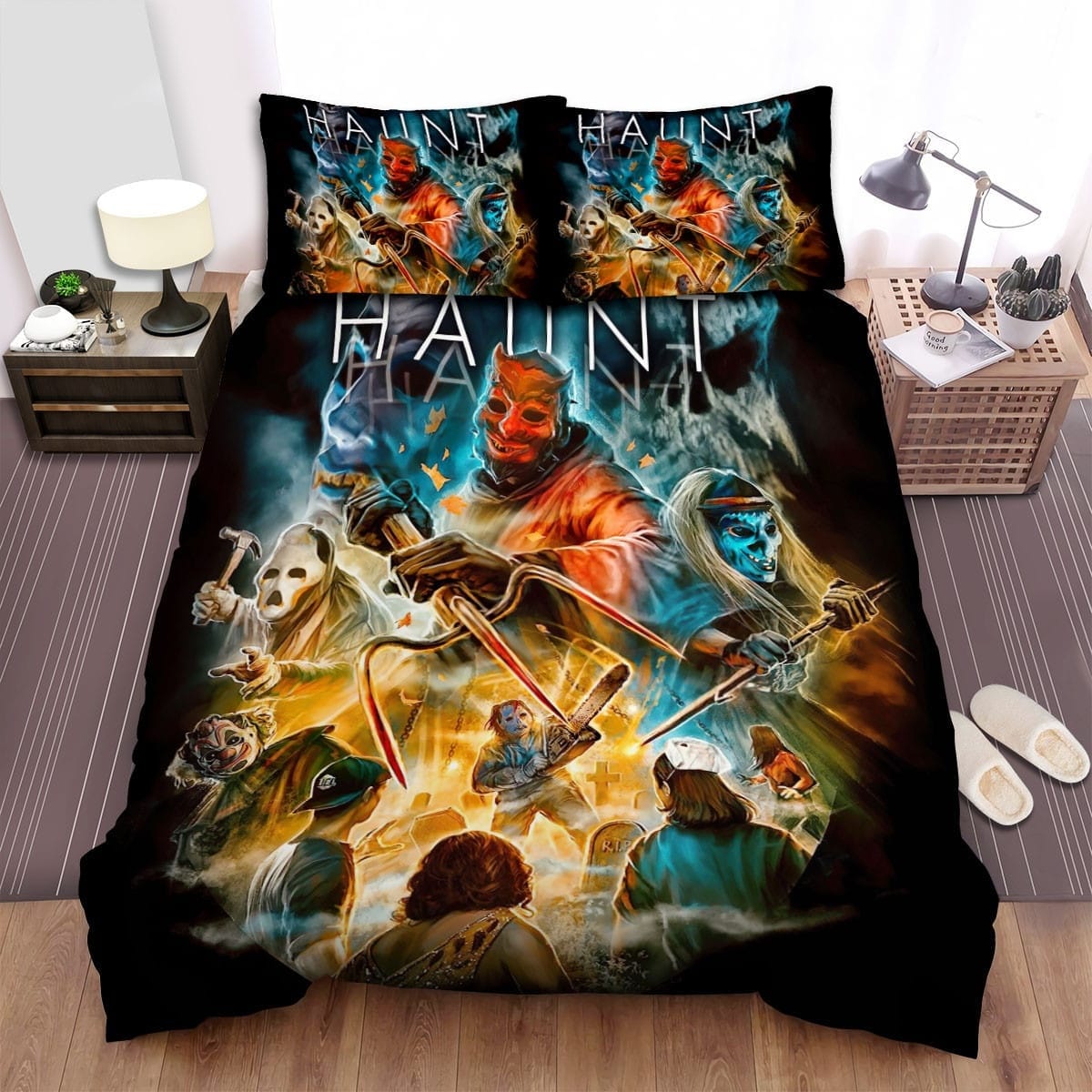 Haunt (I) Movie Art Decorative Bedding Sets with Duvet Cover, Flatsheet, Pillowcases