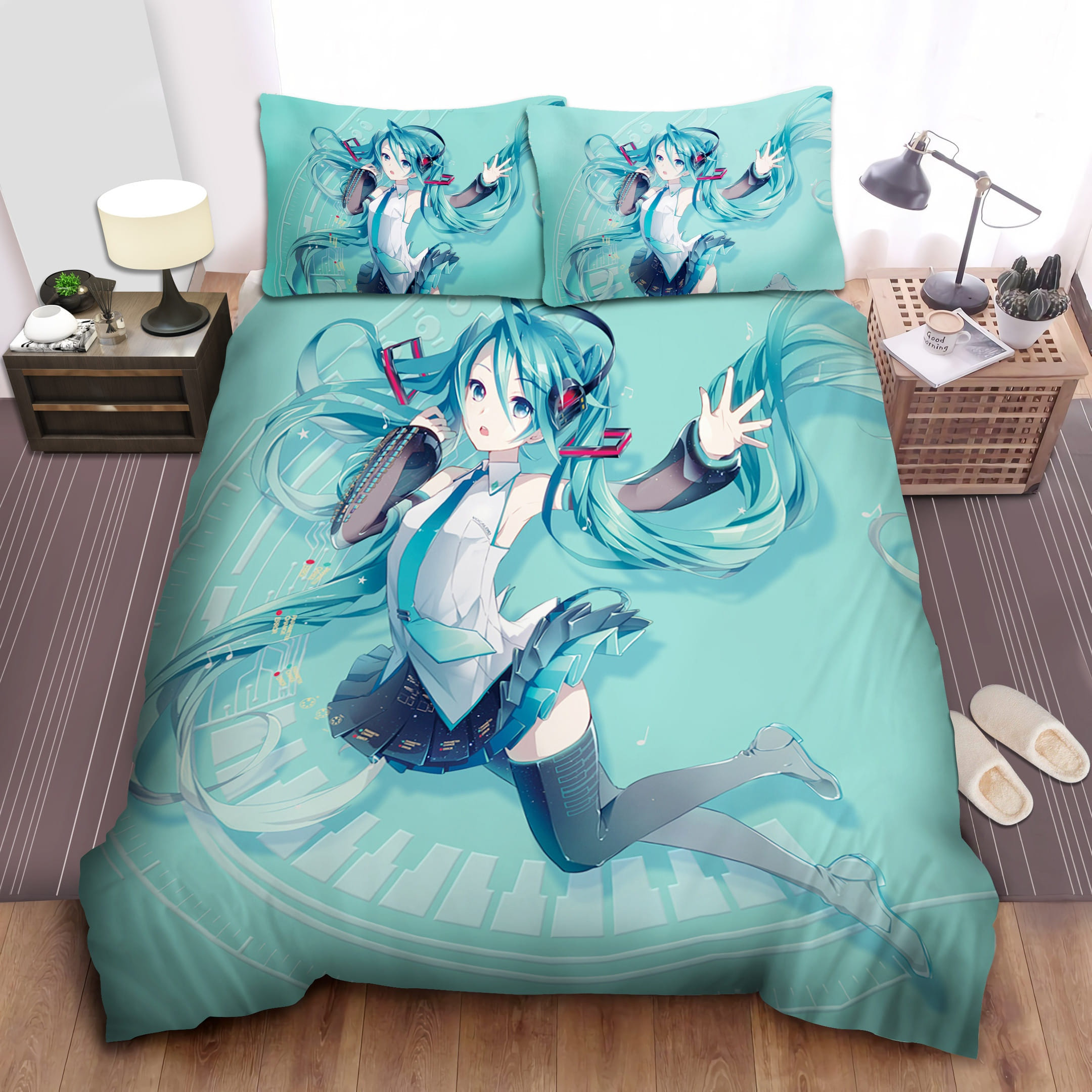Hatsune Miku Digital Bedding Sets Duvet Cover, Flatsheet, Pillowcase For Your Lover