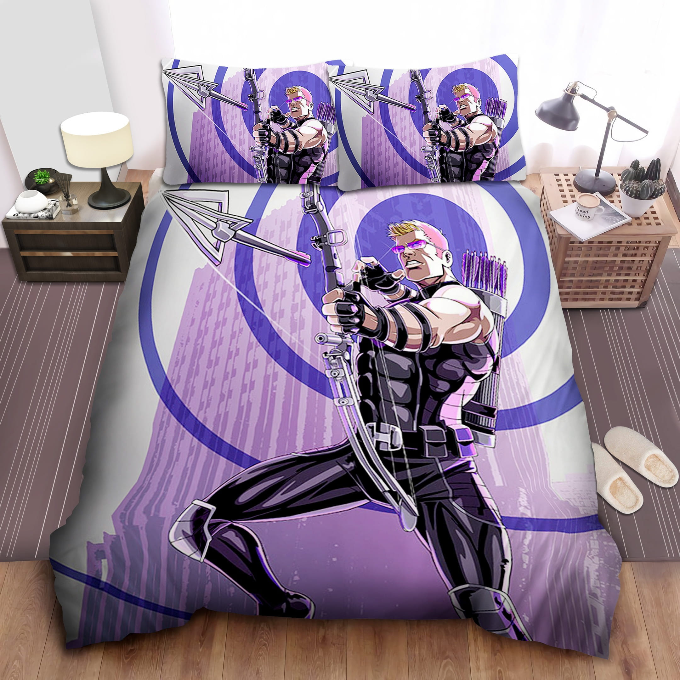 Hawkeye Marvel Comic Bedding Sets, Flatsheet Gift For Wife, Husband, Besties