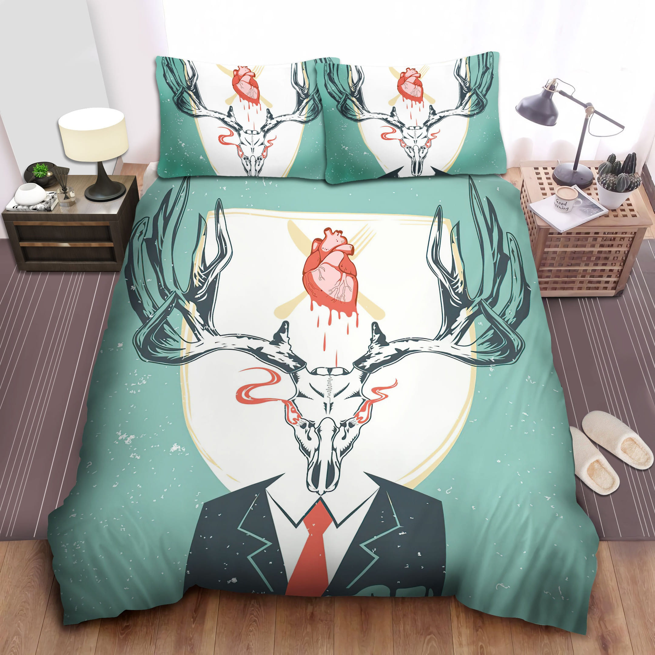 Heart With Knife And Fork Bedding Sets Duvet Cover, Flatsheet, Pillowcases For Every Bedroom
