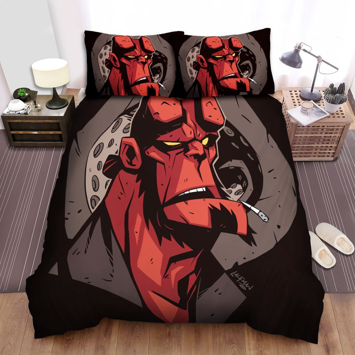 Hellboy Cigarette Art Bedding Sets Duvet Cover, Flatsheet, Pillowcases For Every Bedroom