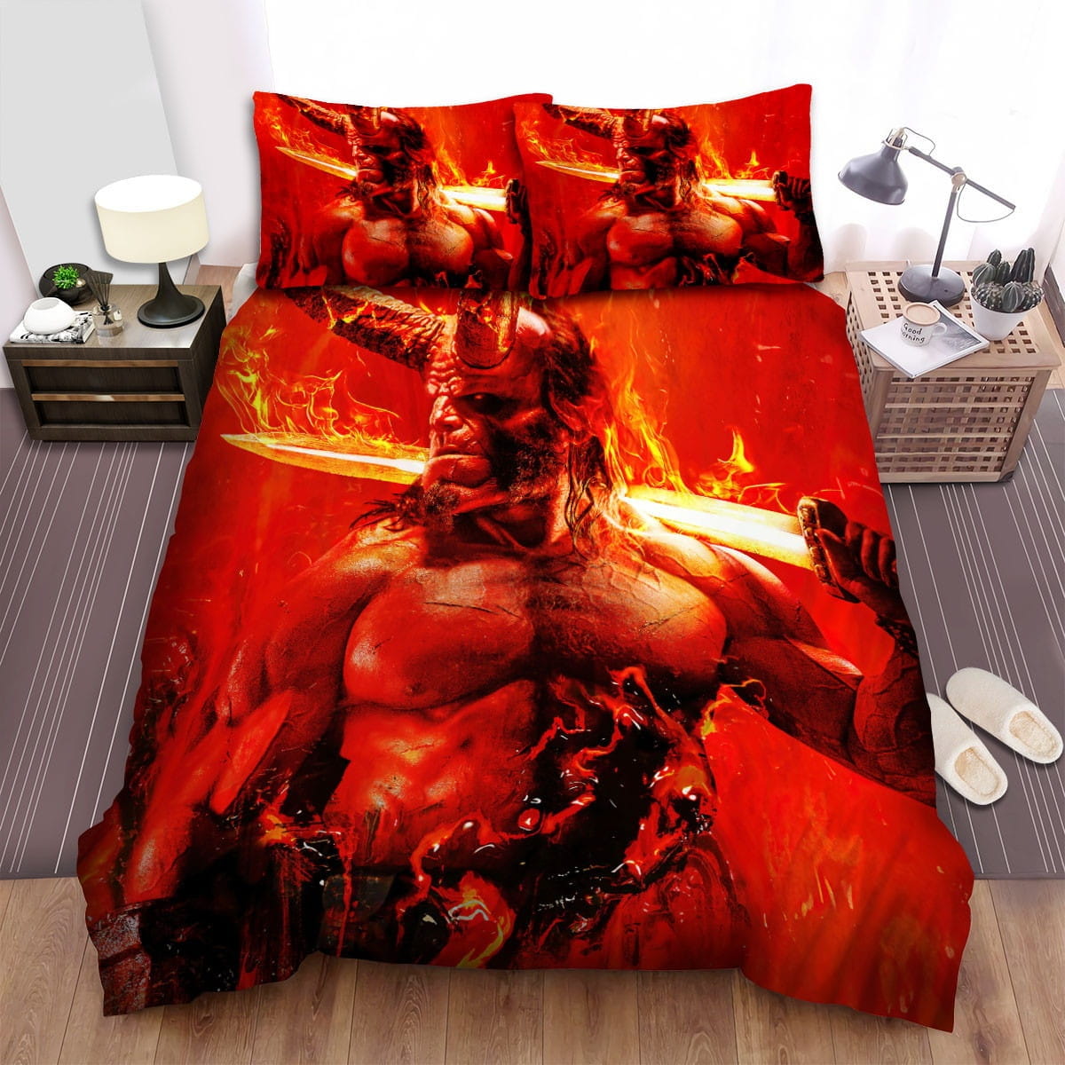 Hellboy Fire Sword 2 Bedding Sets Duvet Cover, Flatsheet, Pillowcase For Your Lover