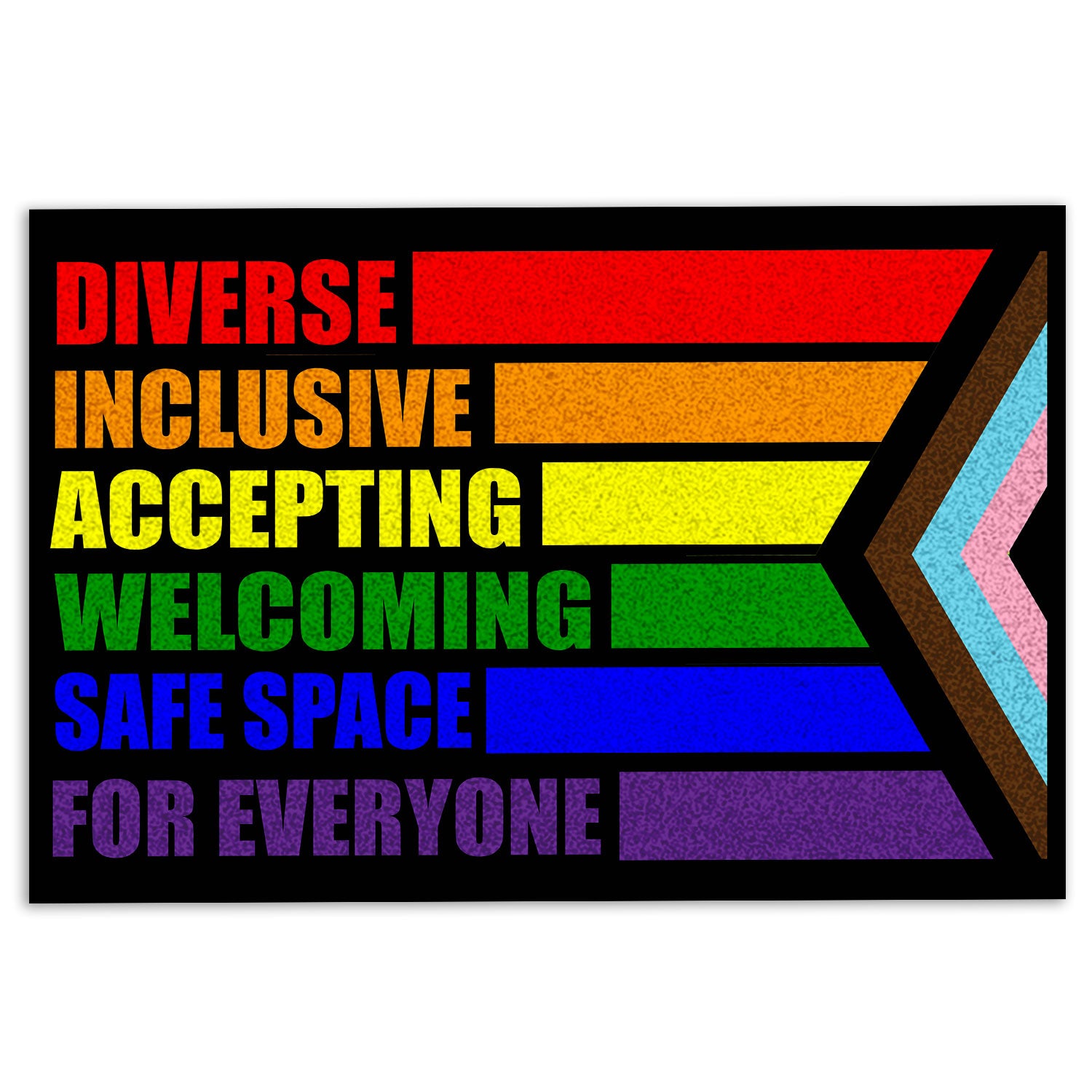 Lgbt Rubber Doormat, Lgbt Lgbtq Pricde Support Diverse Inclusive Accepting Welcome Doormat, Indoor Outdoor Door Mat, Home Decor